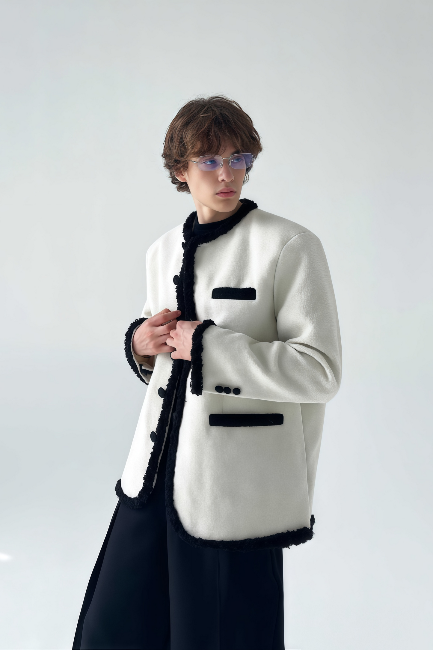 Arthur contrast-color crew-neck jacket