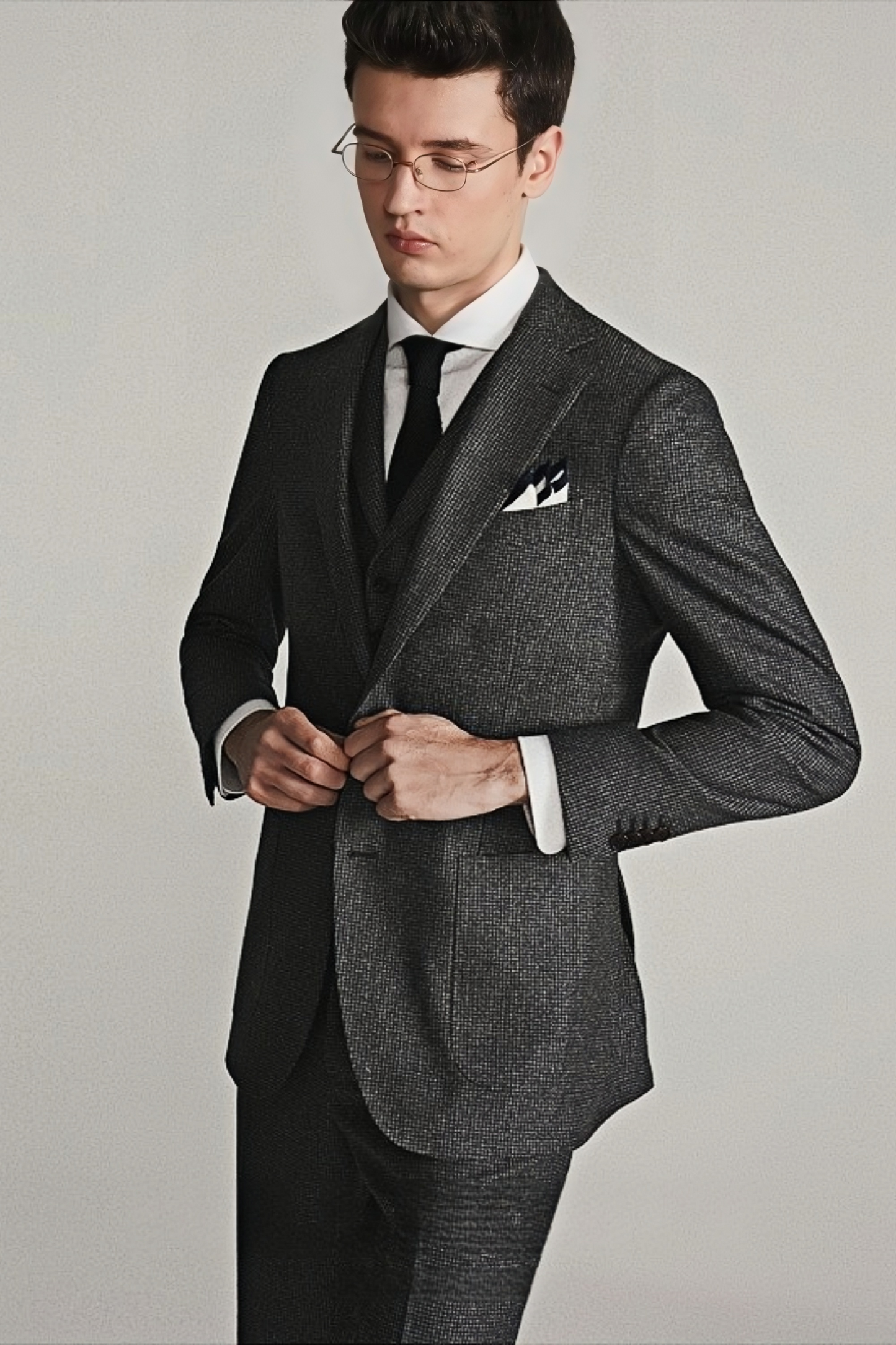 Arlo dark-gray houndstooth suit