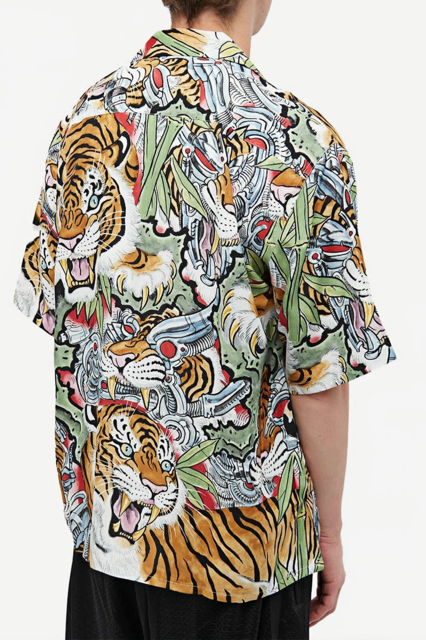 Ignace green tiger print short- sleeve short-sleeve shirt