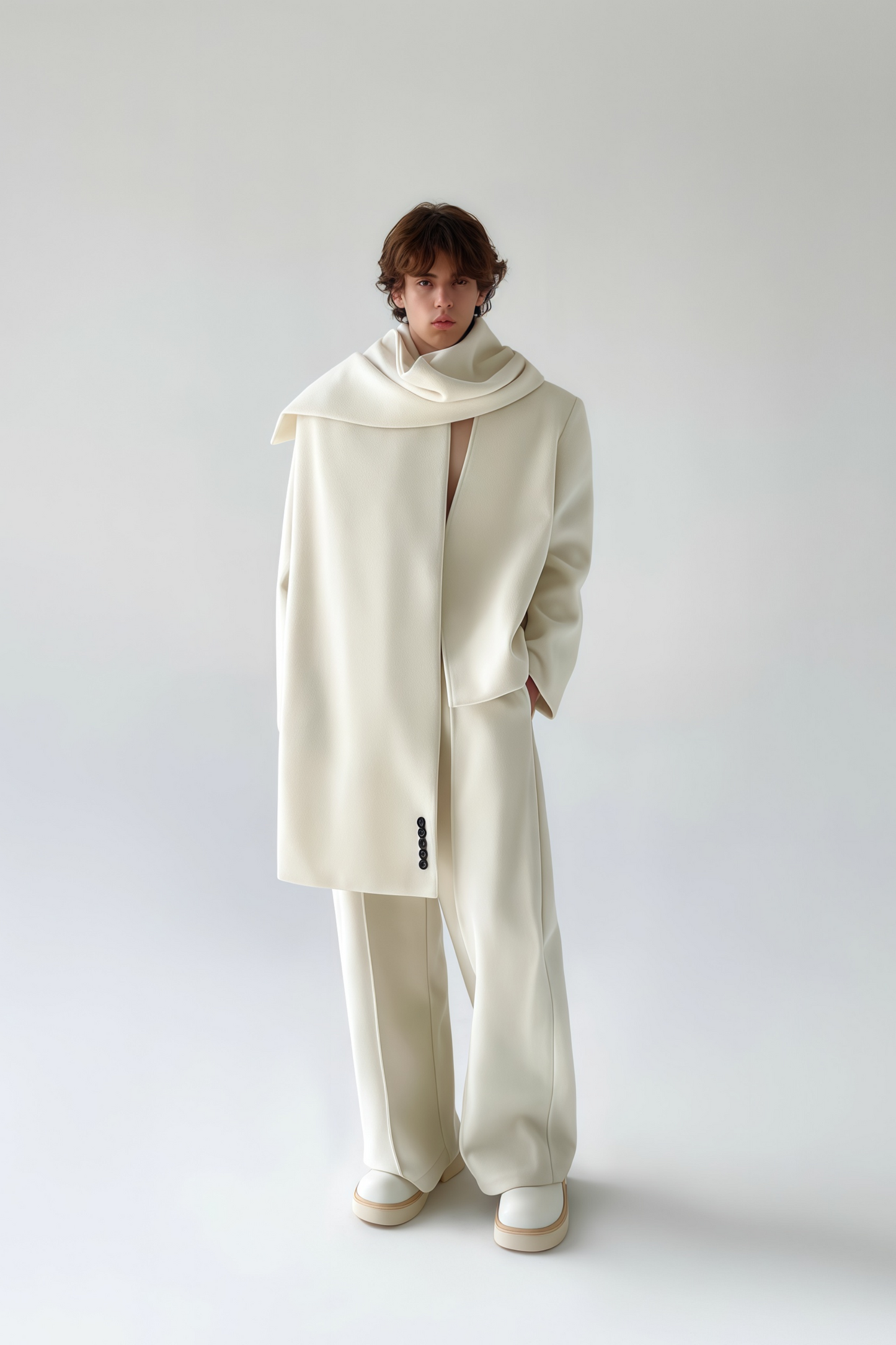 Gaspard white jacket & trousers matching set