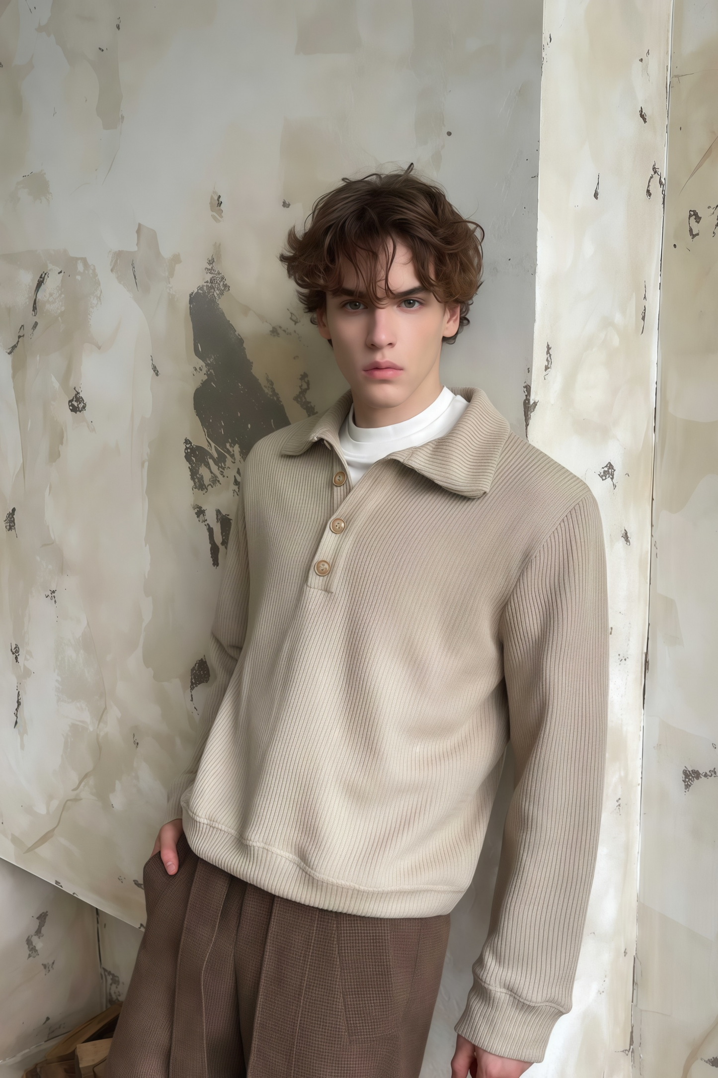 Ethan khaki knitted sweater