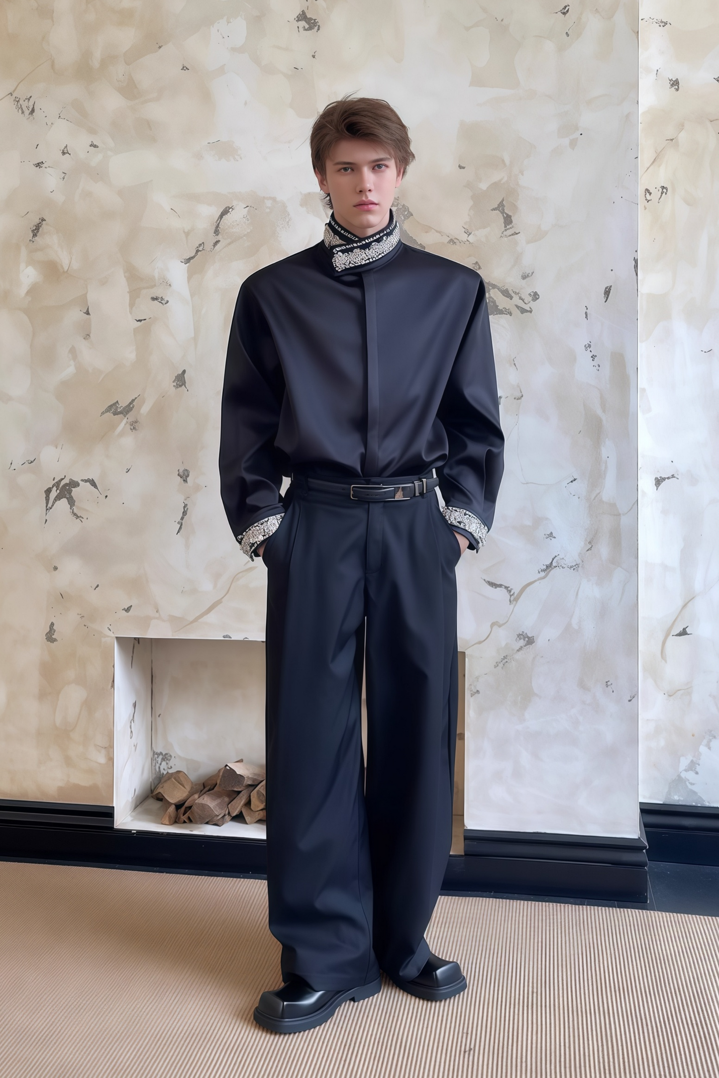 Vesper black embellished shirt