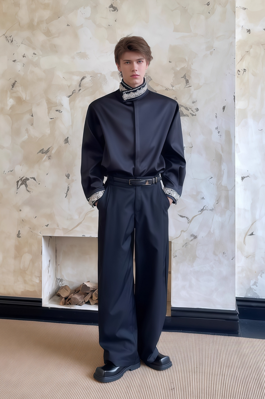 Vesper black embellished shirt