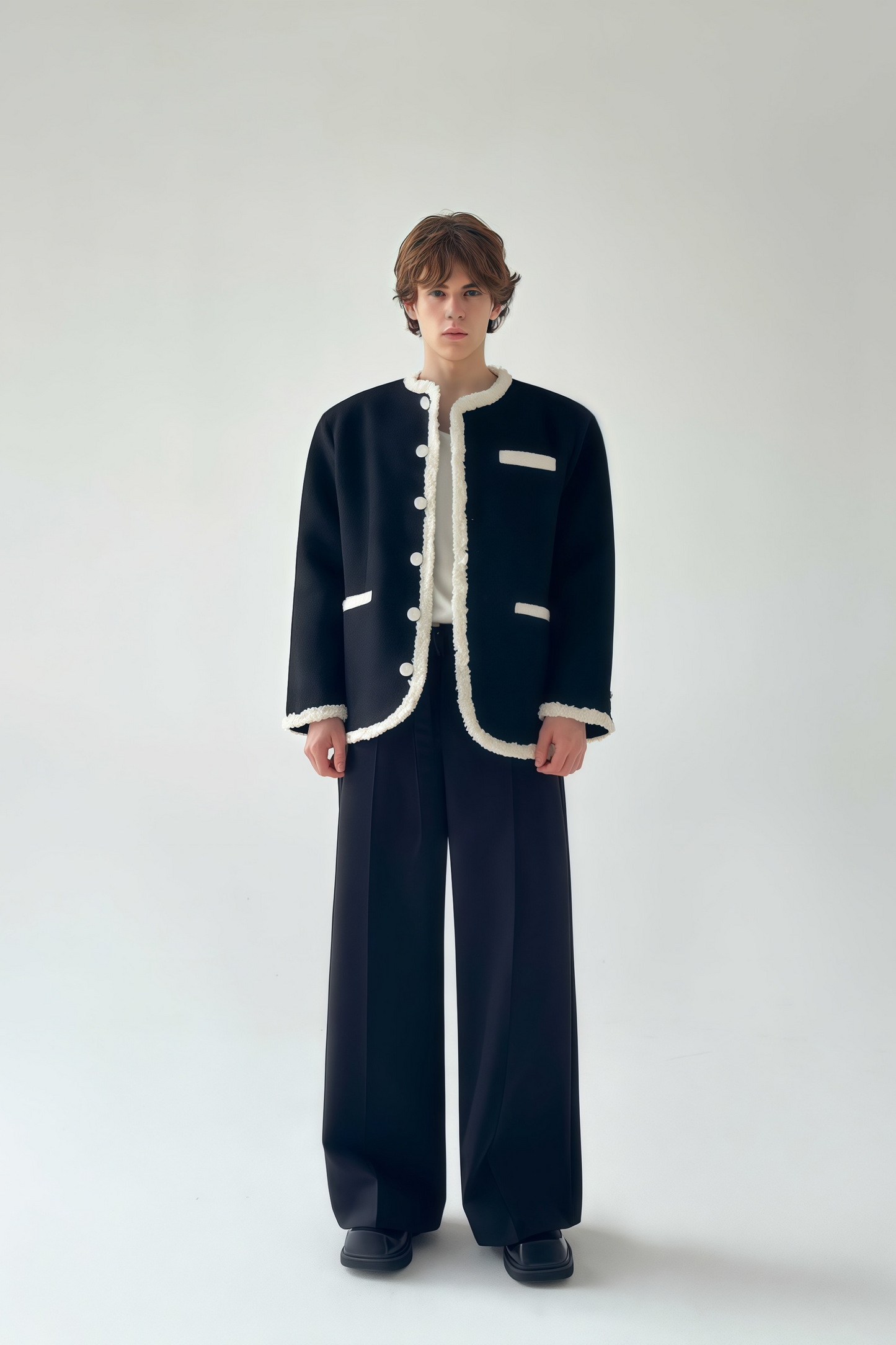 Arthur contrast-color crew-neck jacket