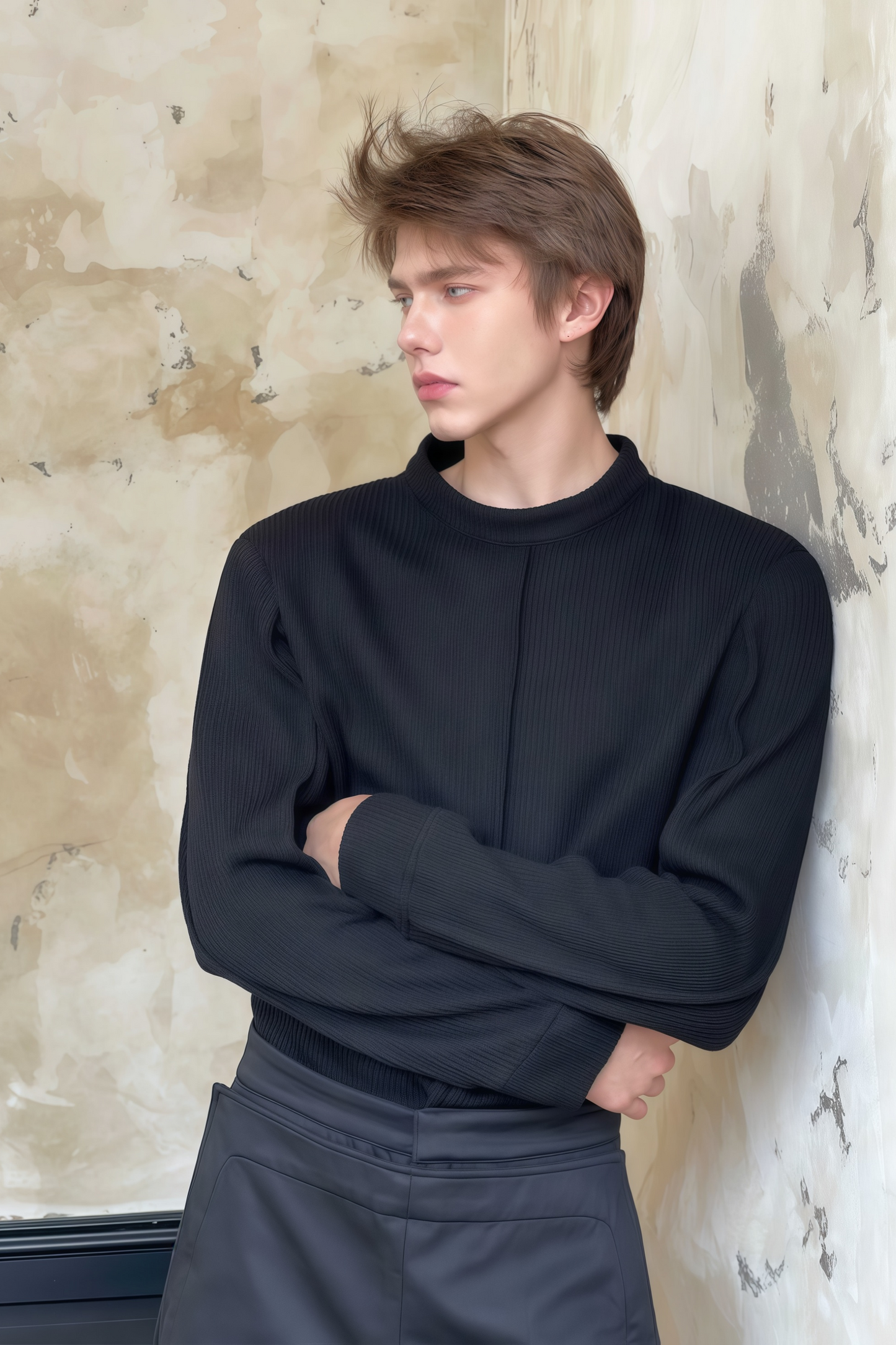 Mathieu black knitted sweater