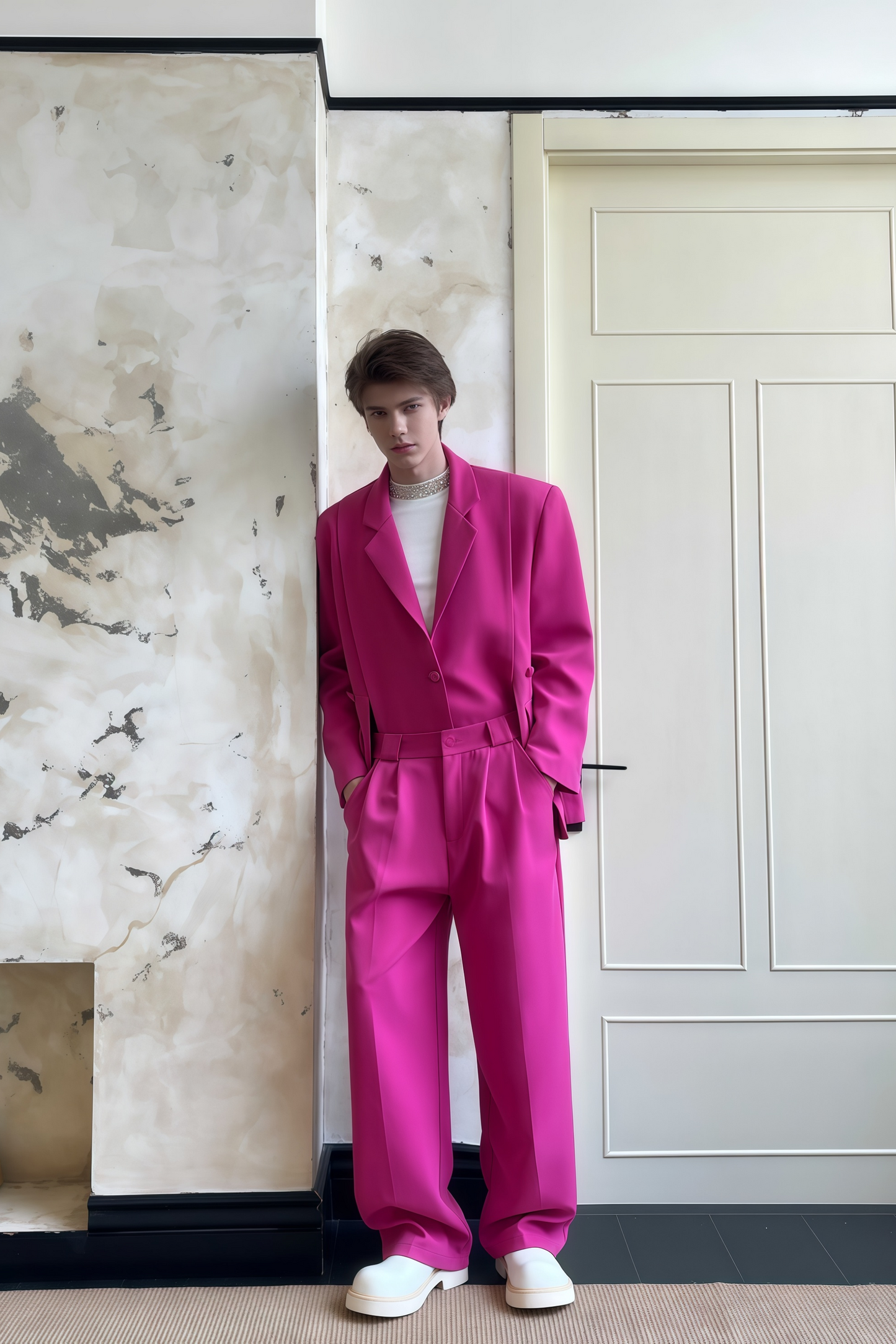 Asher pink suit