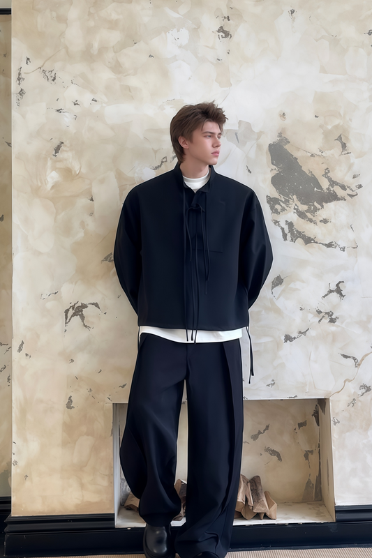 Étienne black strap-detail sweatshirt
