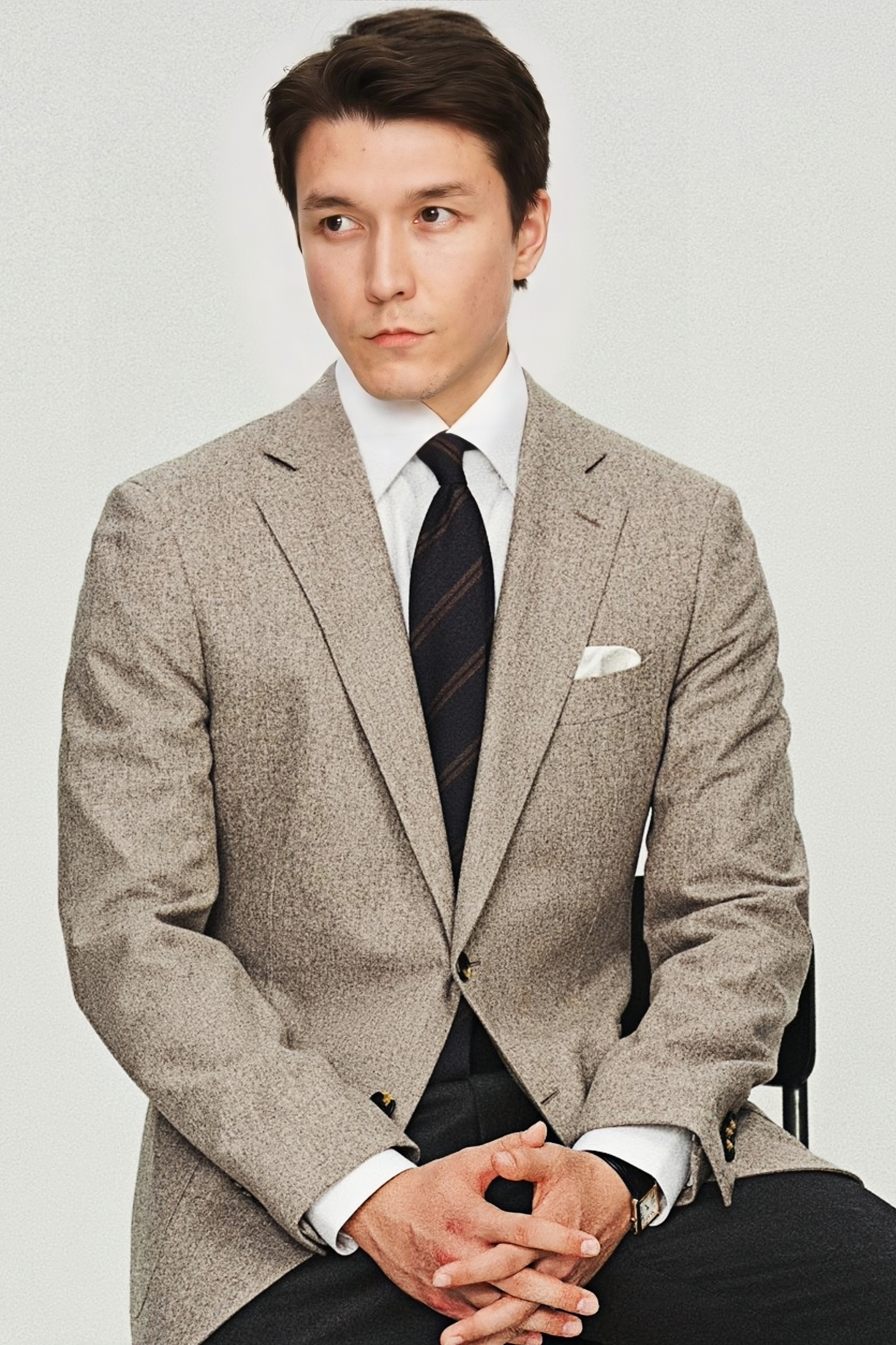 Godric khaki flannel blazer