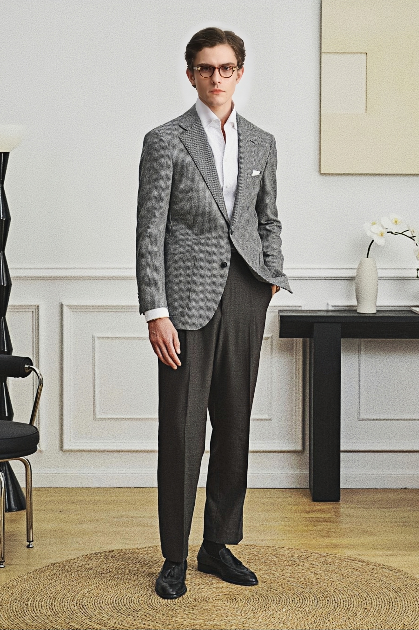 Arlo dark gray houndstooth blazer