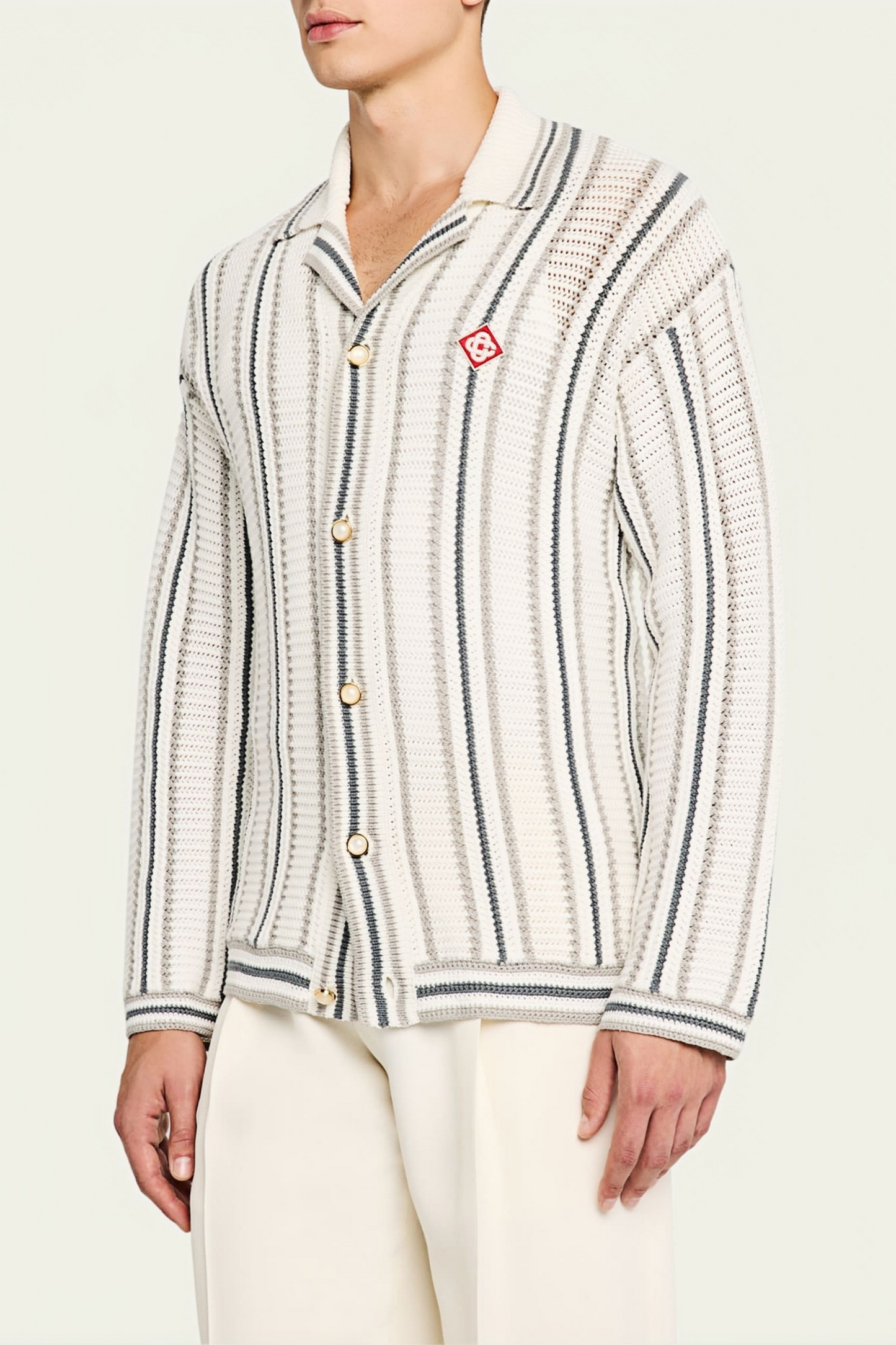 Zachary white striped cardigan