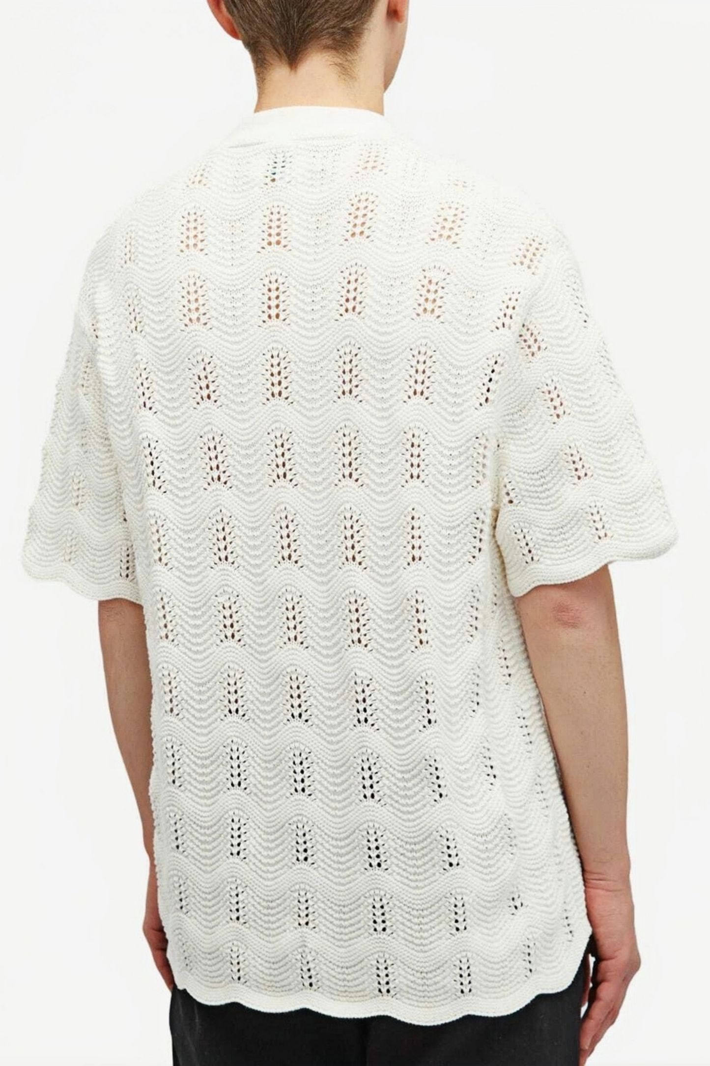 Oliver Off-white crochet short-sleeve shirt