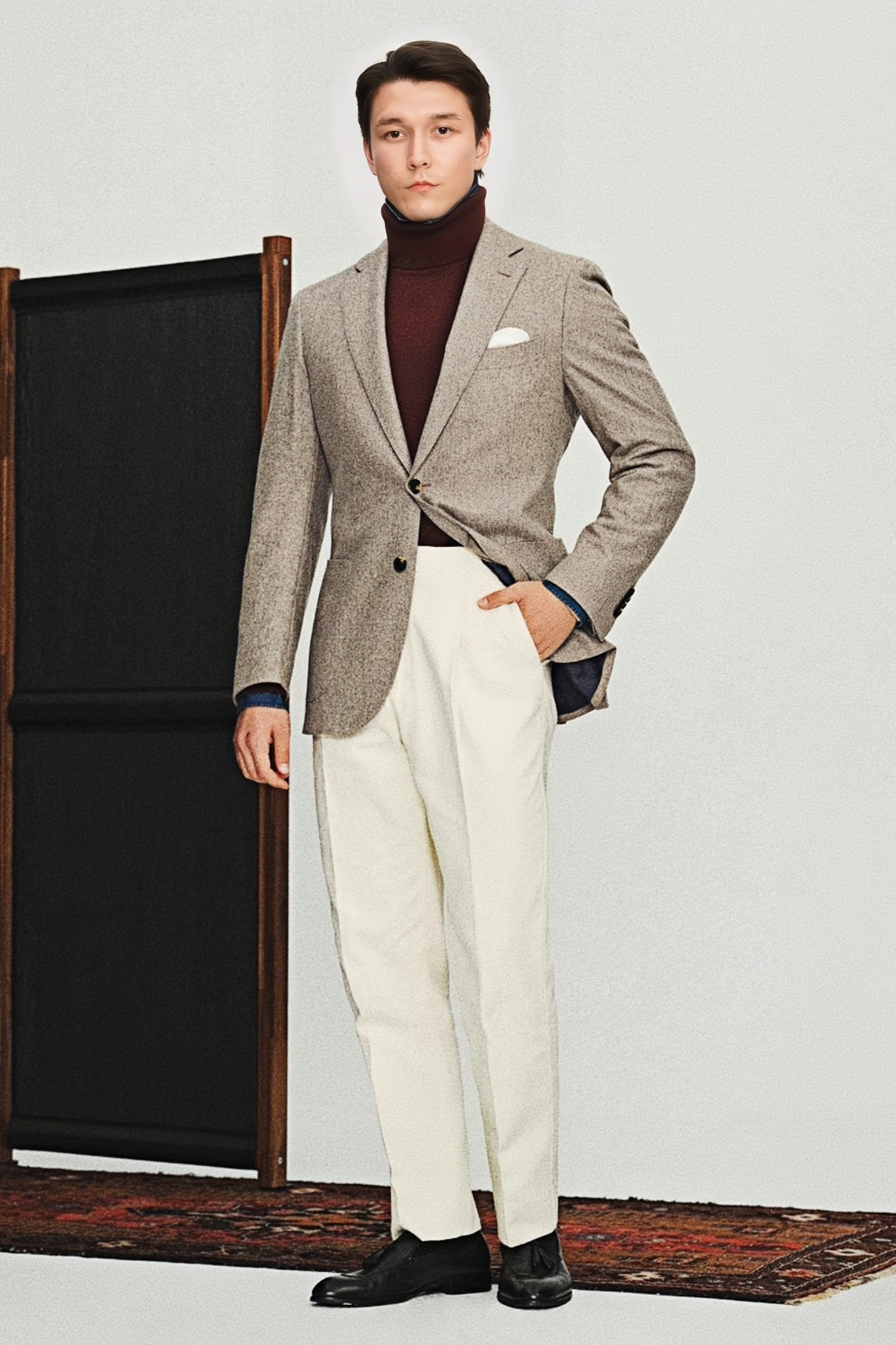 Godric khaki flannel blazer
