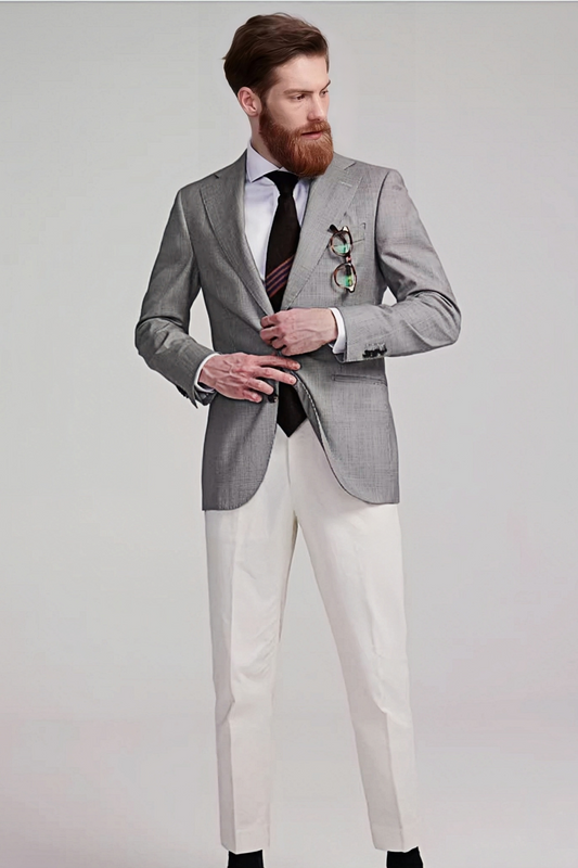Tristan gray check-pattern blazer