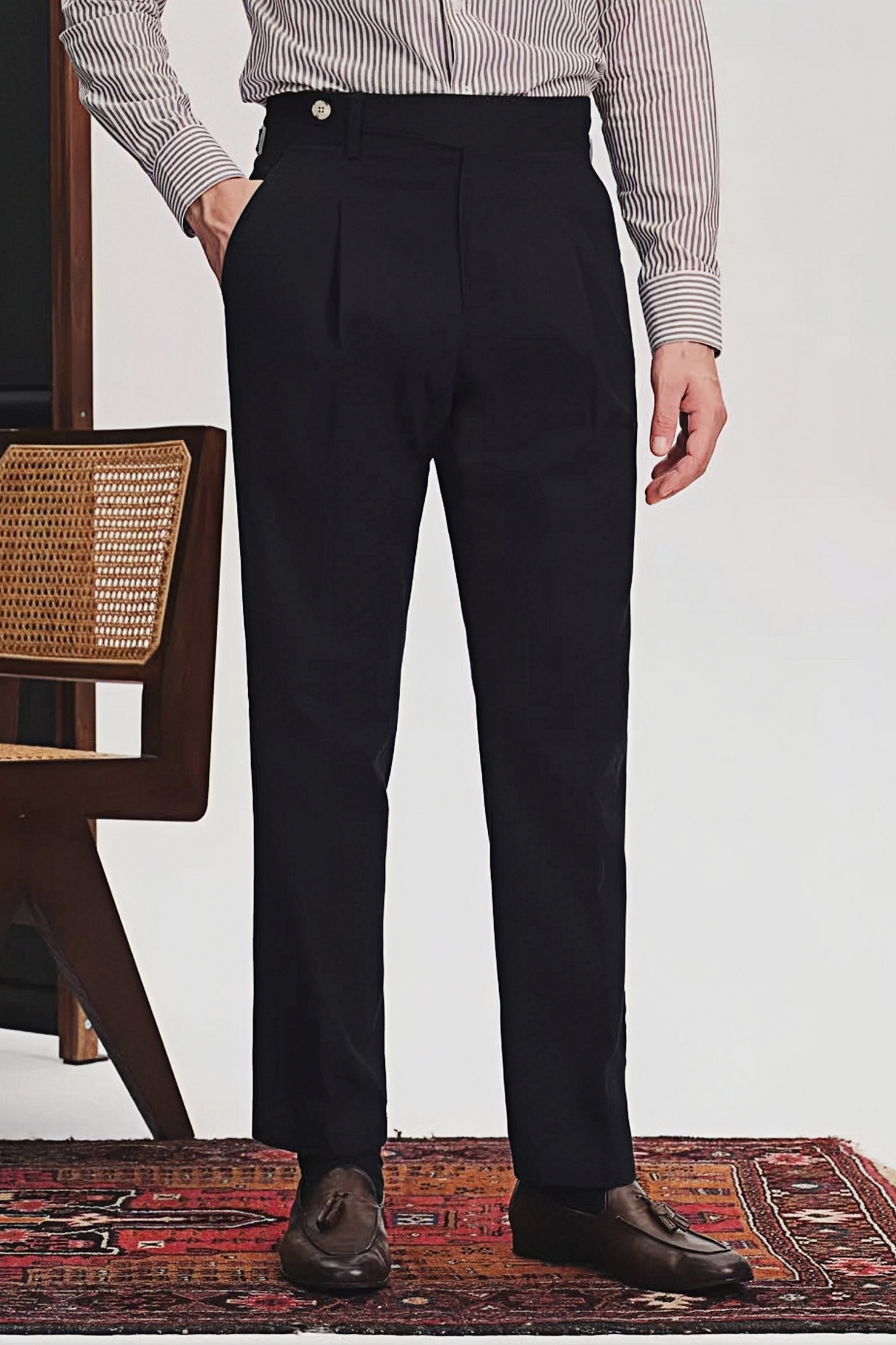 William navy blue trousers