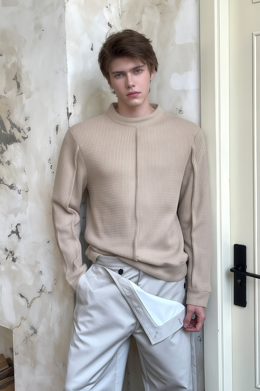 Mathieu khaki knitted sweater