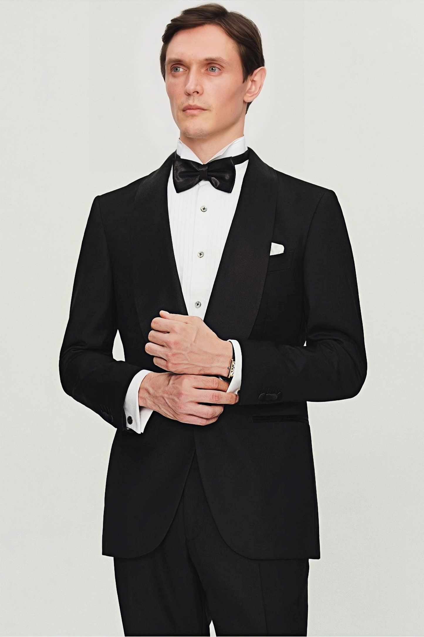 Orion black shawl-lapels suit