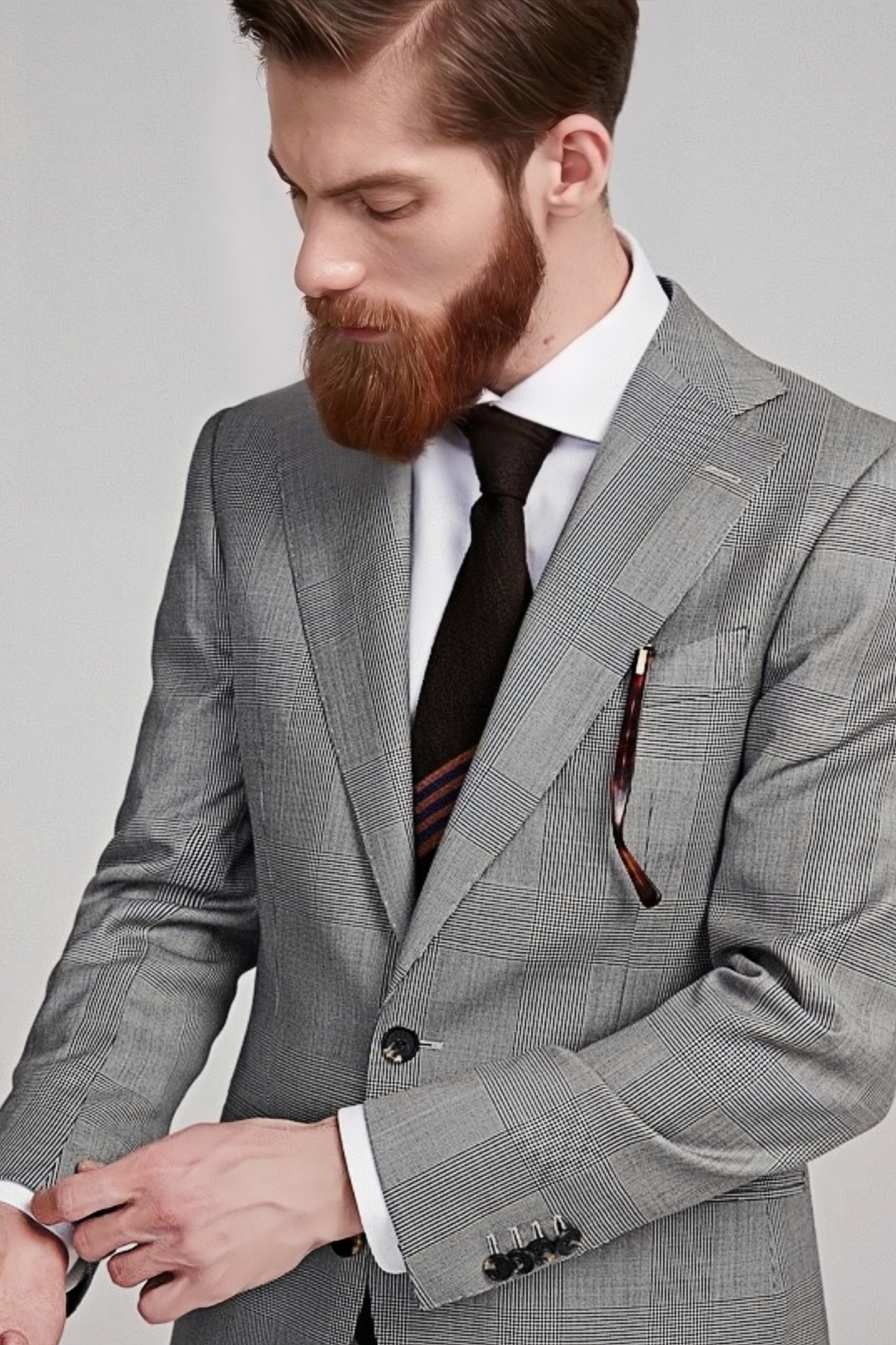 Tristan gray check-pattern blazer