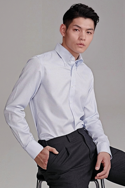 Atticus white check-pattern shirt