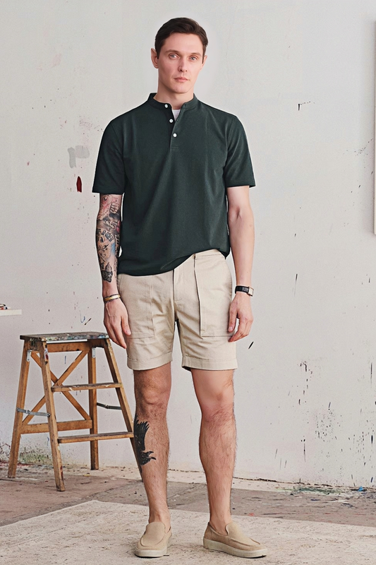 Yves green Henley shirt