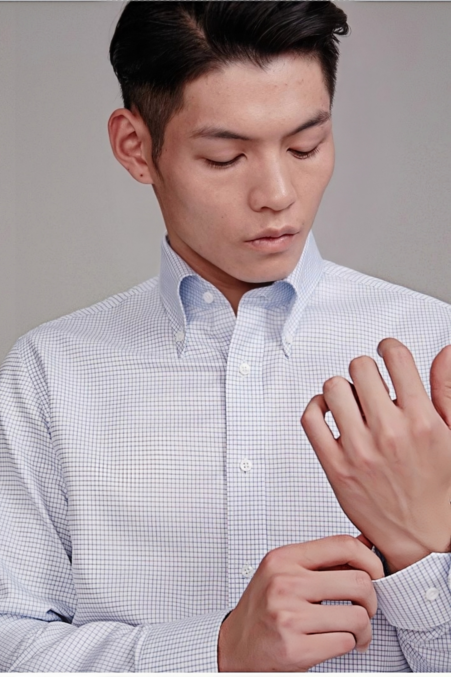 Atticus white check-pattern shirt