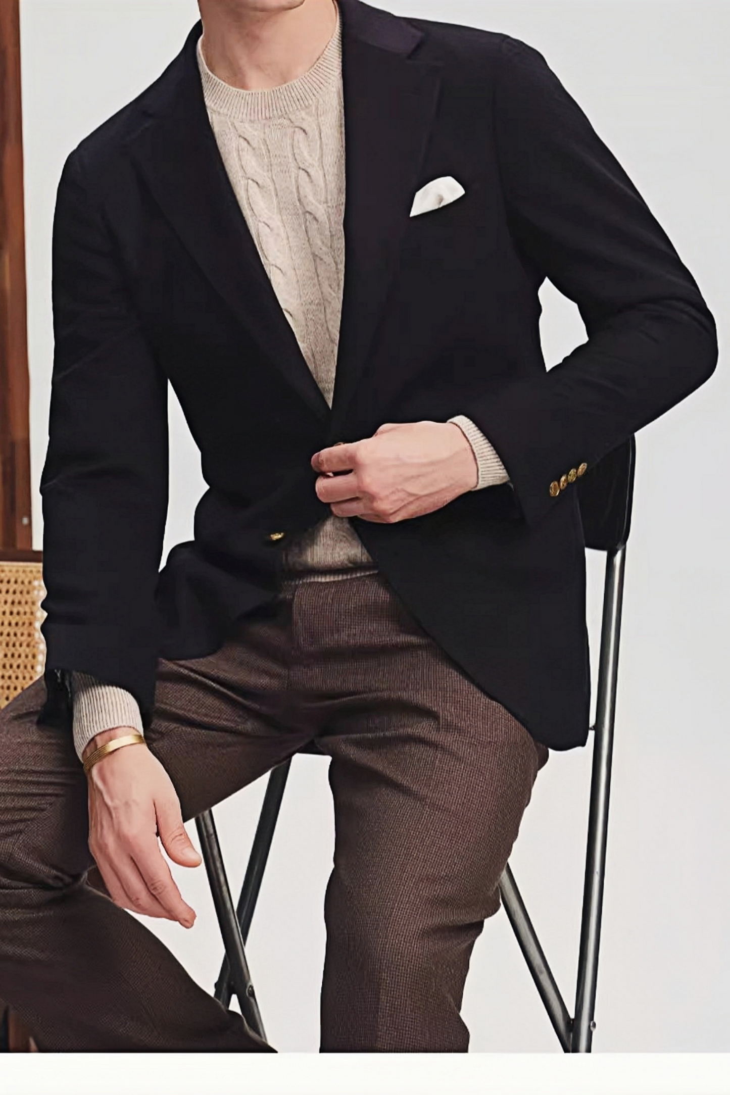 Theodore navy-blue cashmere blazer
