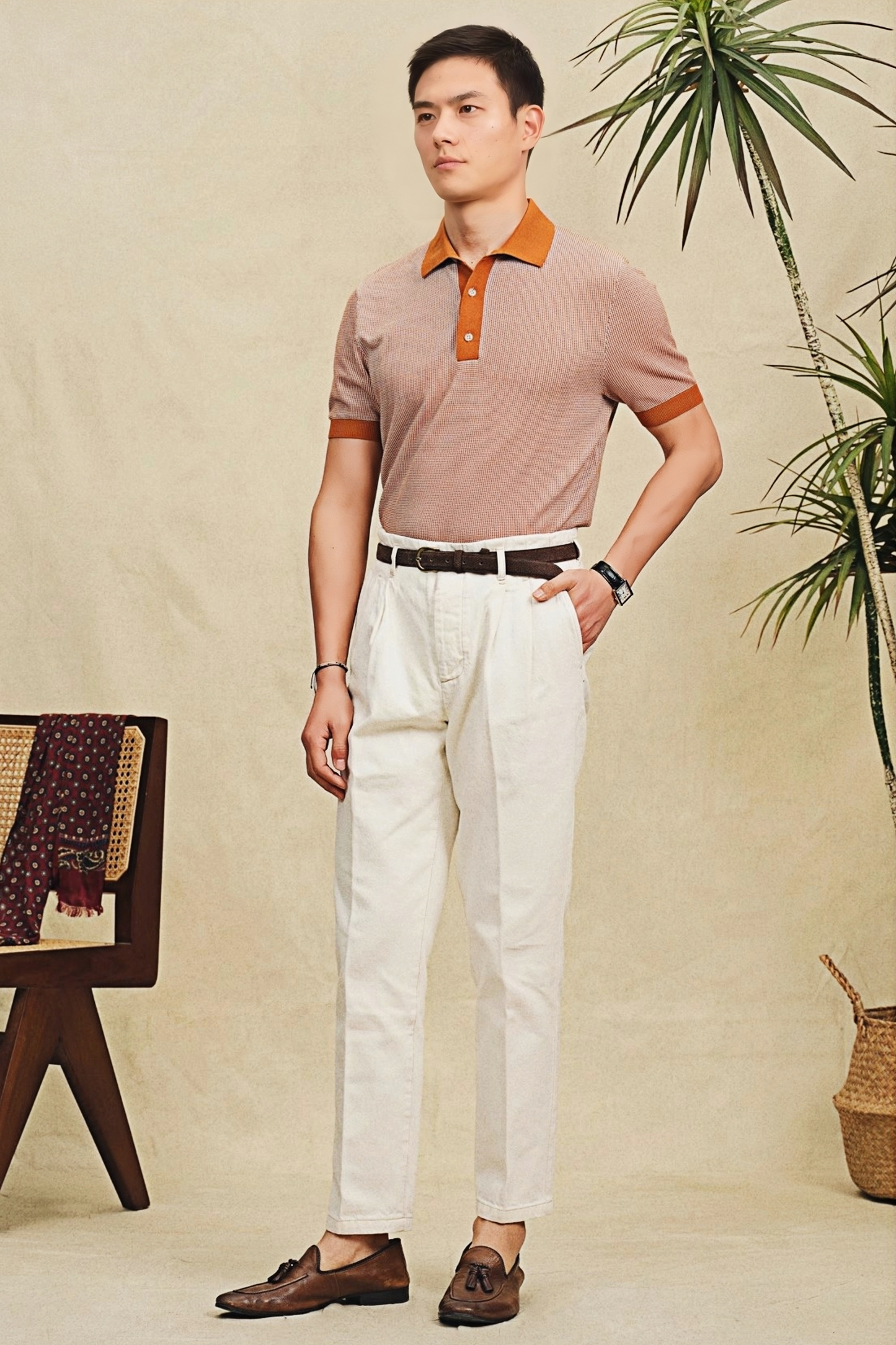 Kaito orange polo shirt