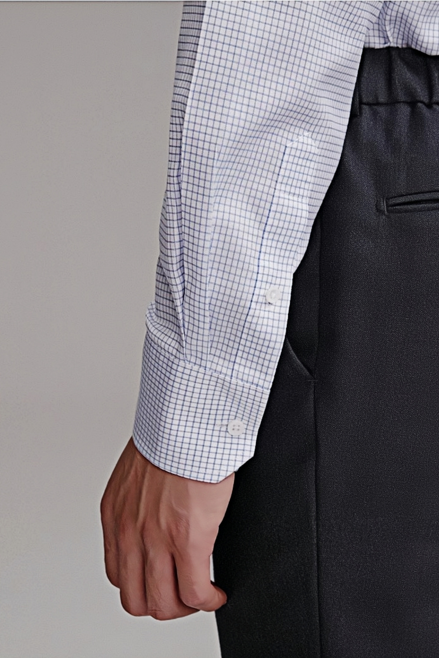 Atticus white check-pattern shirt