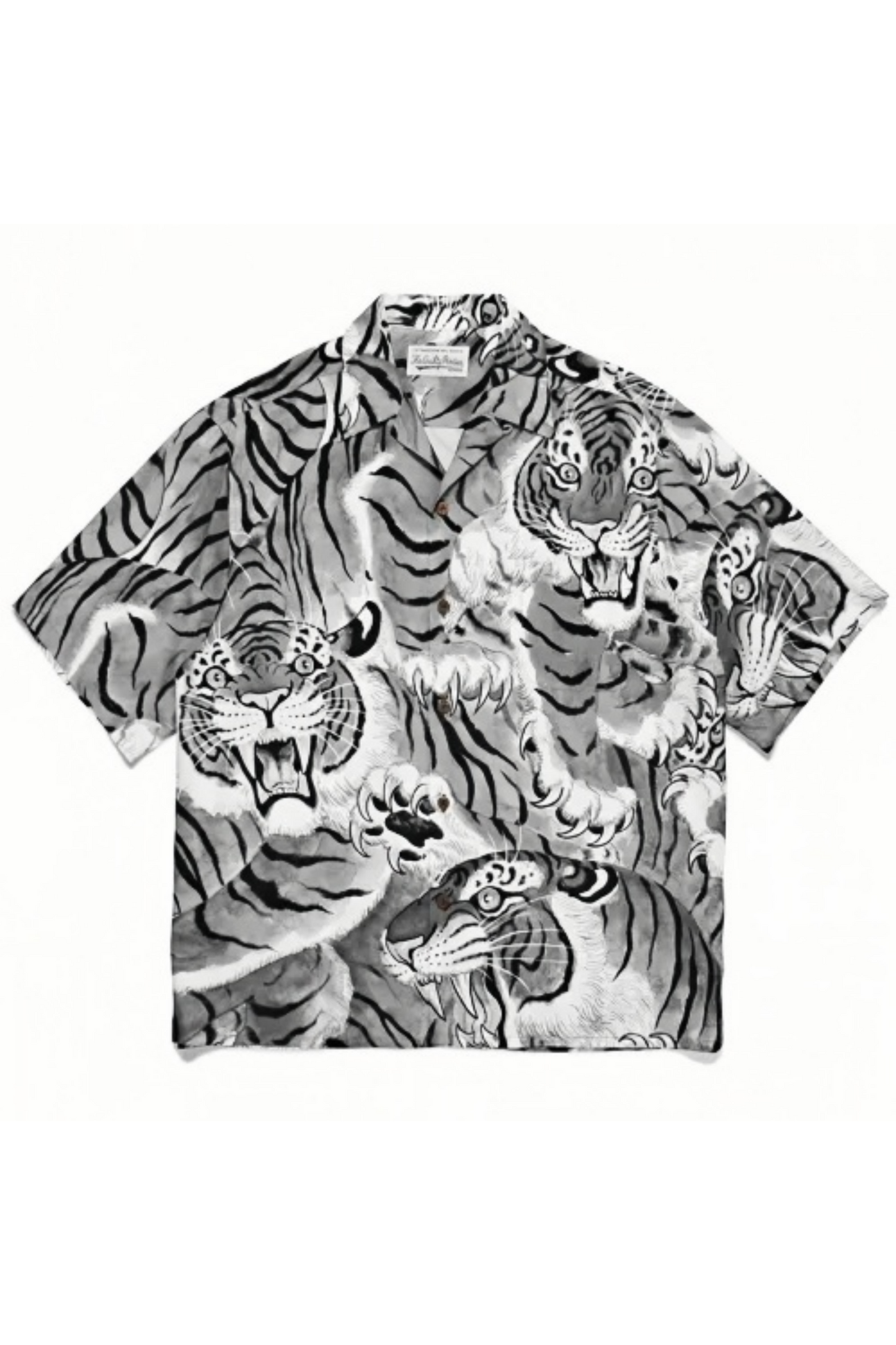 Grégoire white tiger face short-sleeve shirt