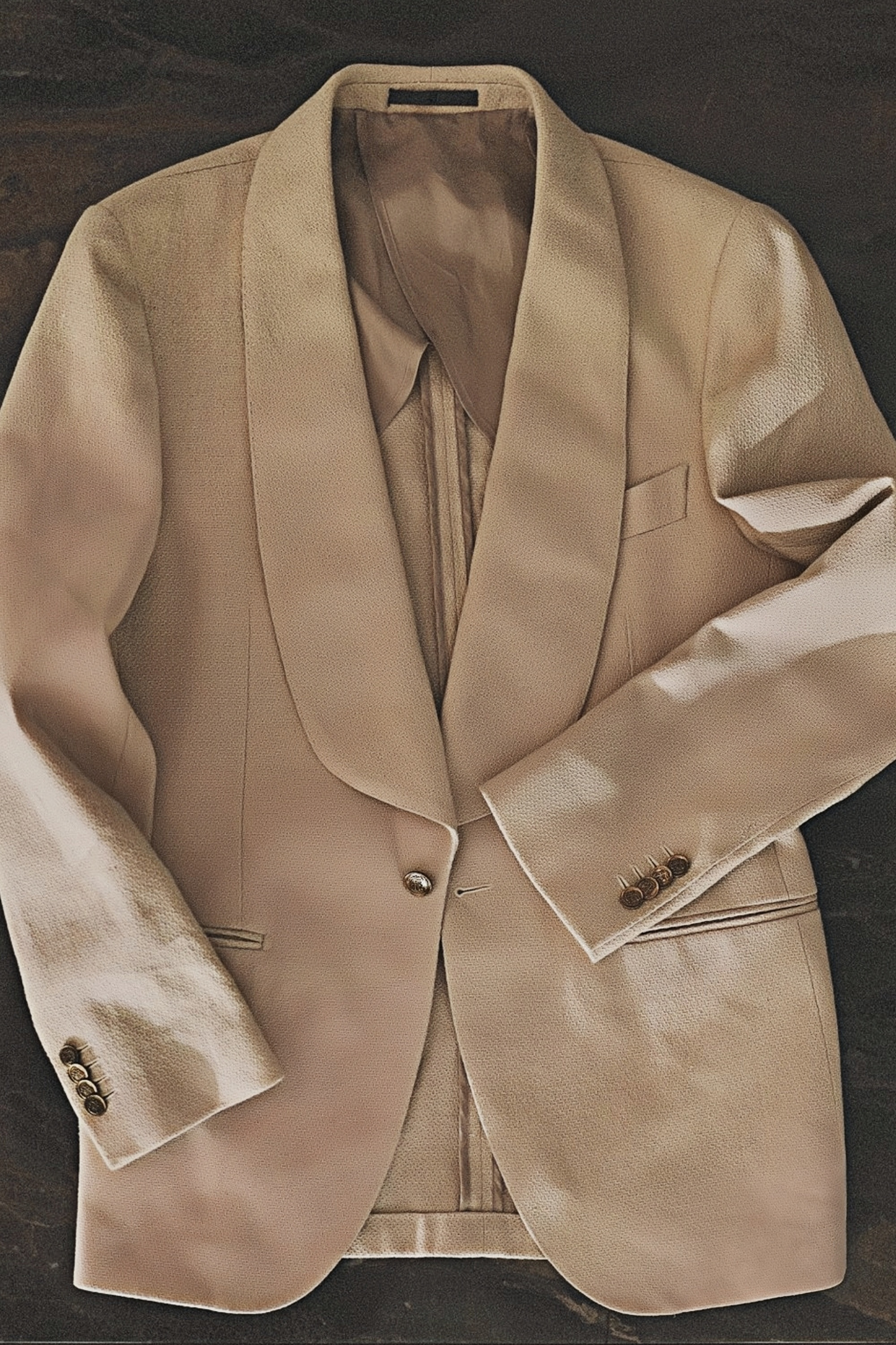 Orion ivory white shawl-lapels blazer