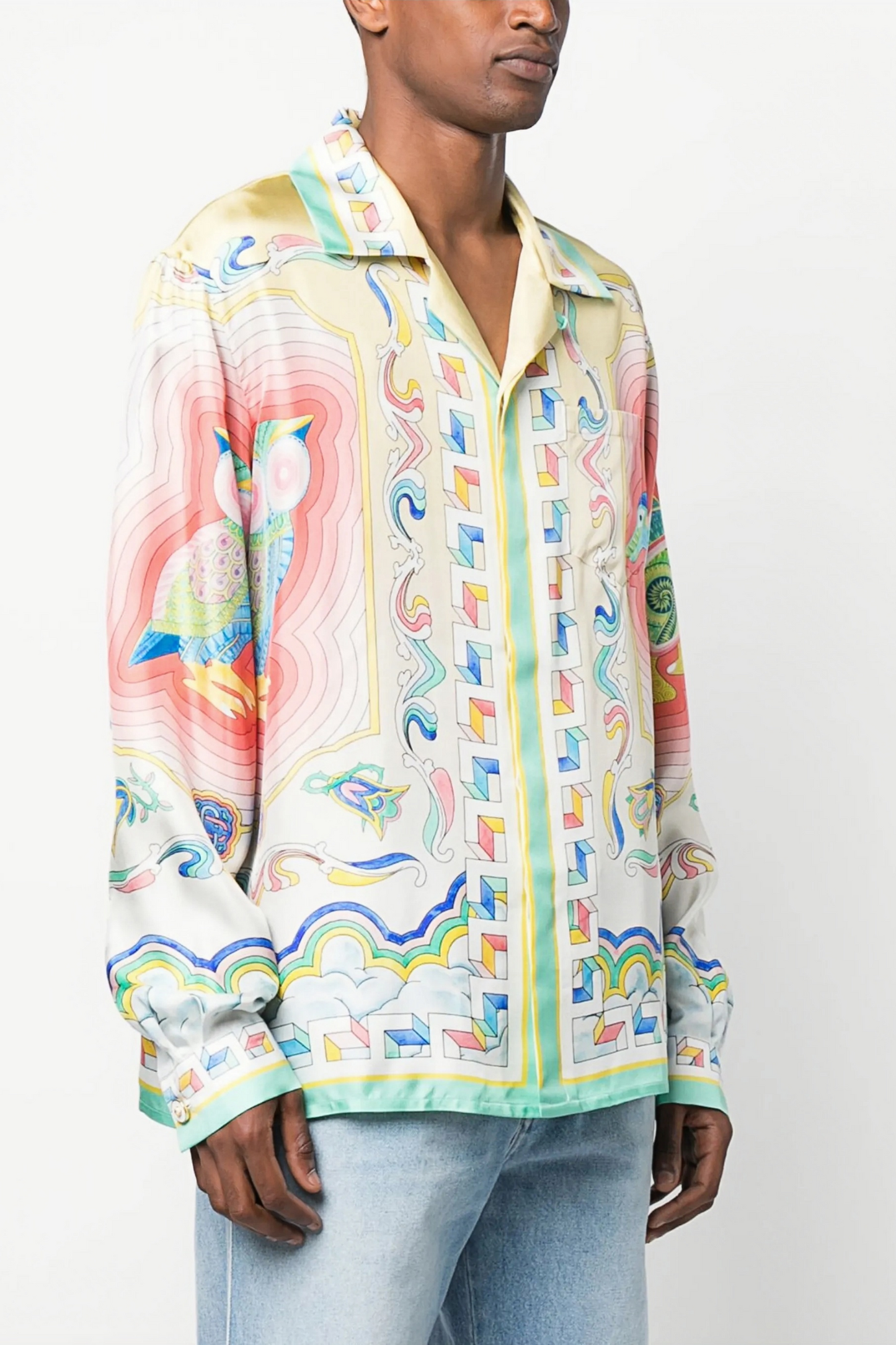 Gauthier white pastel bunny print long-sleeve shirt