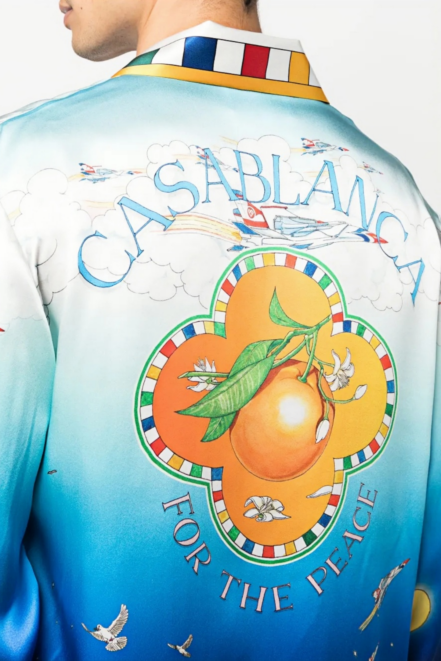 Aimé blue peace fruit long-sleeve shirt