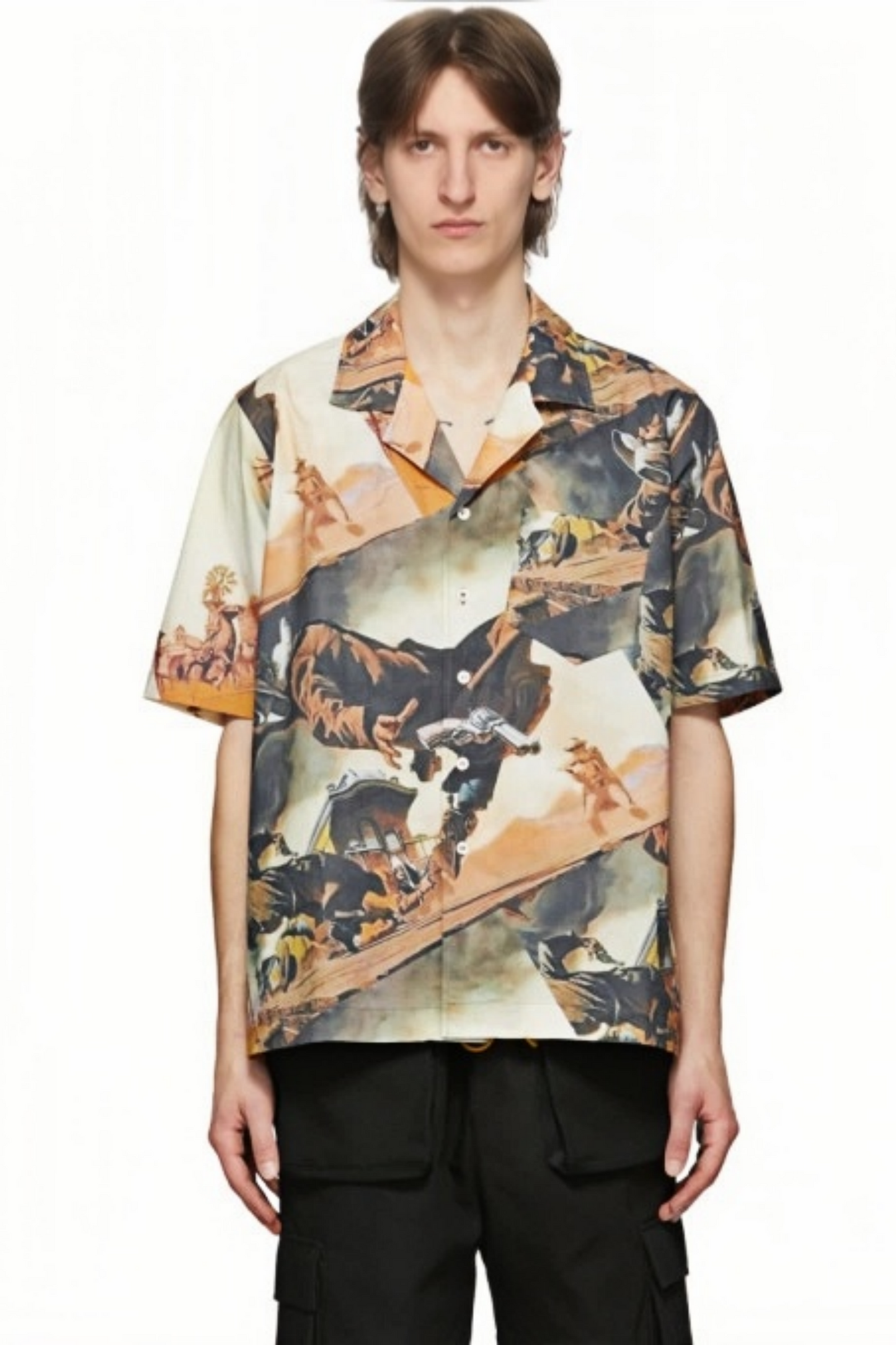 Félix beige artistic print short-sleeve shirt