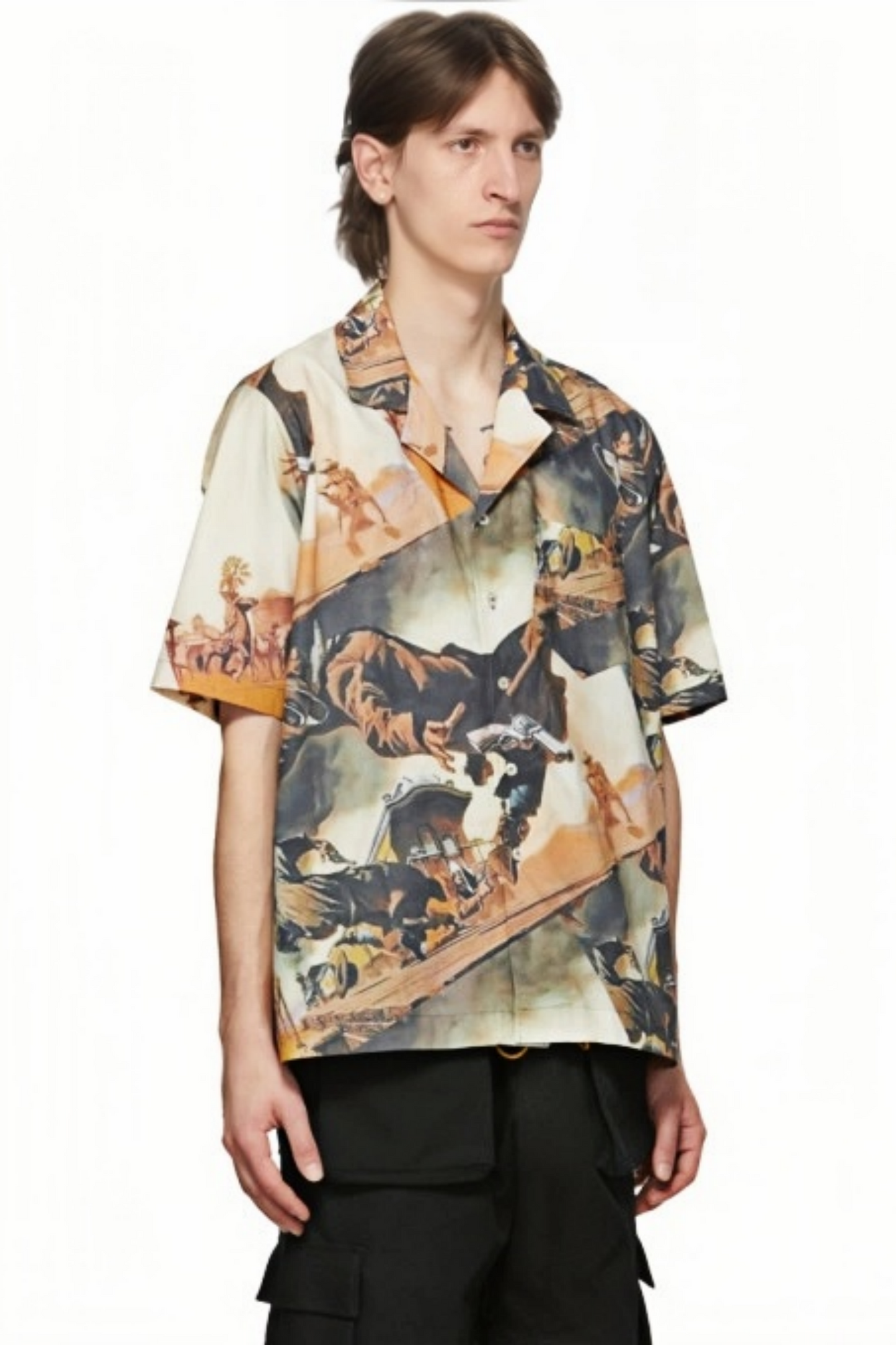 Félix beige artistic print short-sleeve shirt