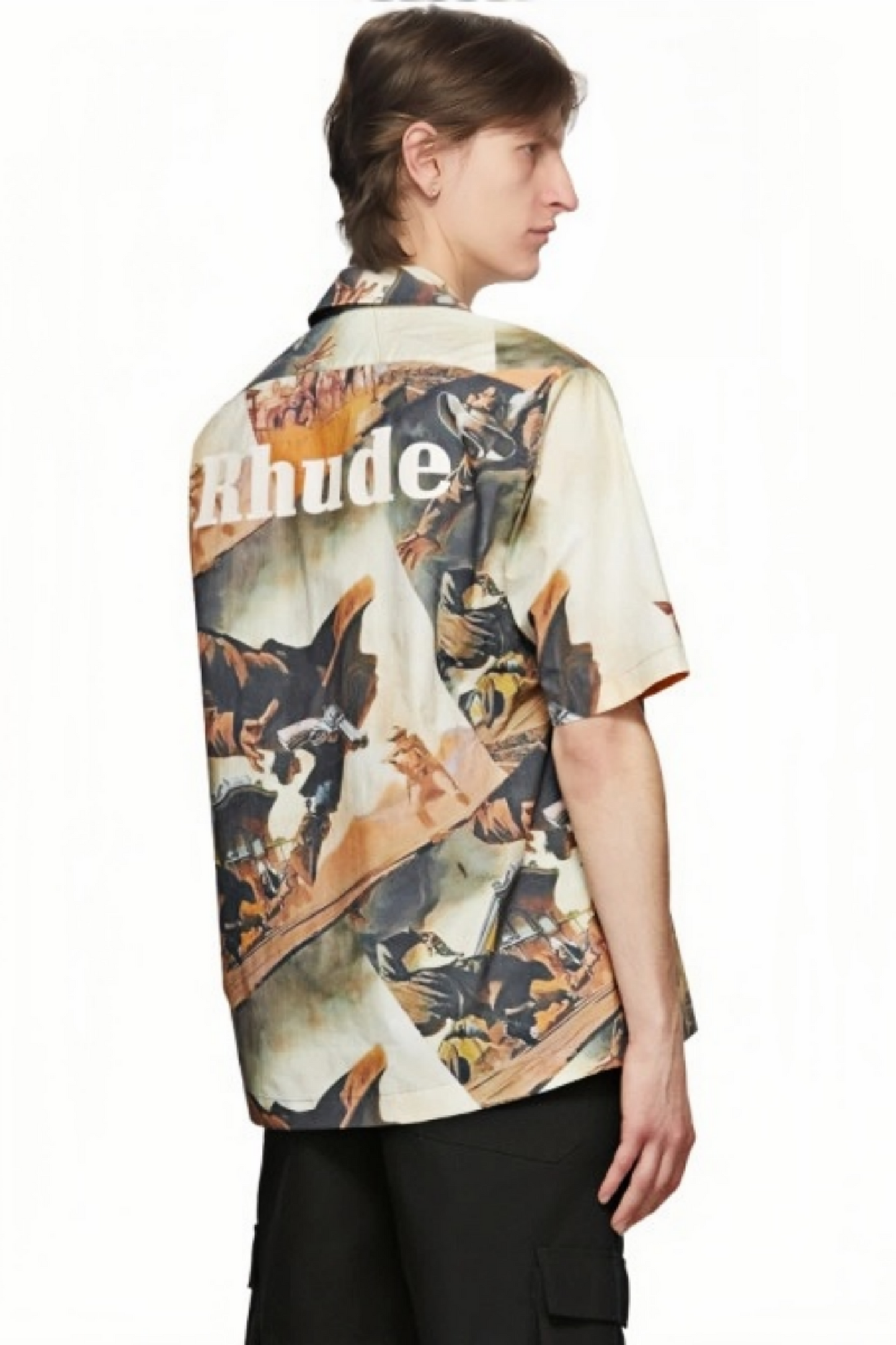 Félix beige artistic print short-sleeve shirt