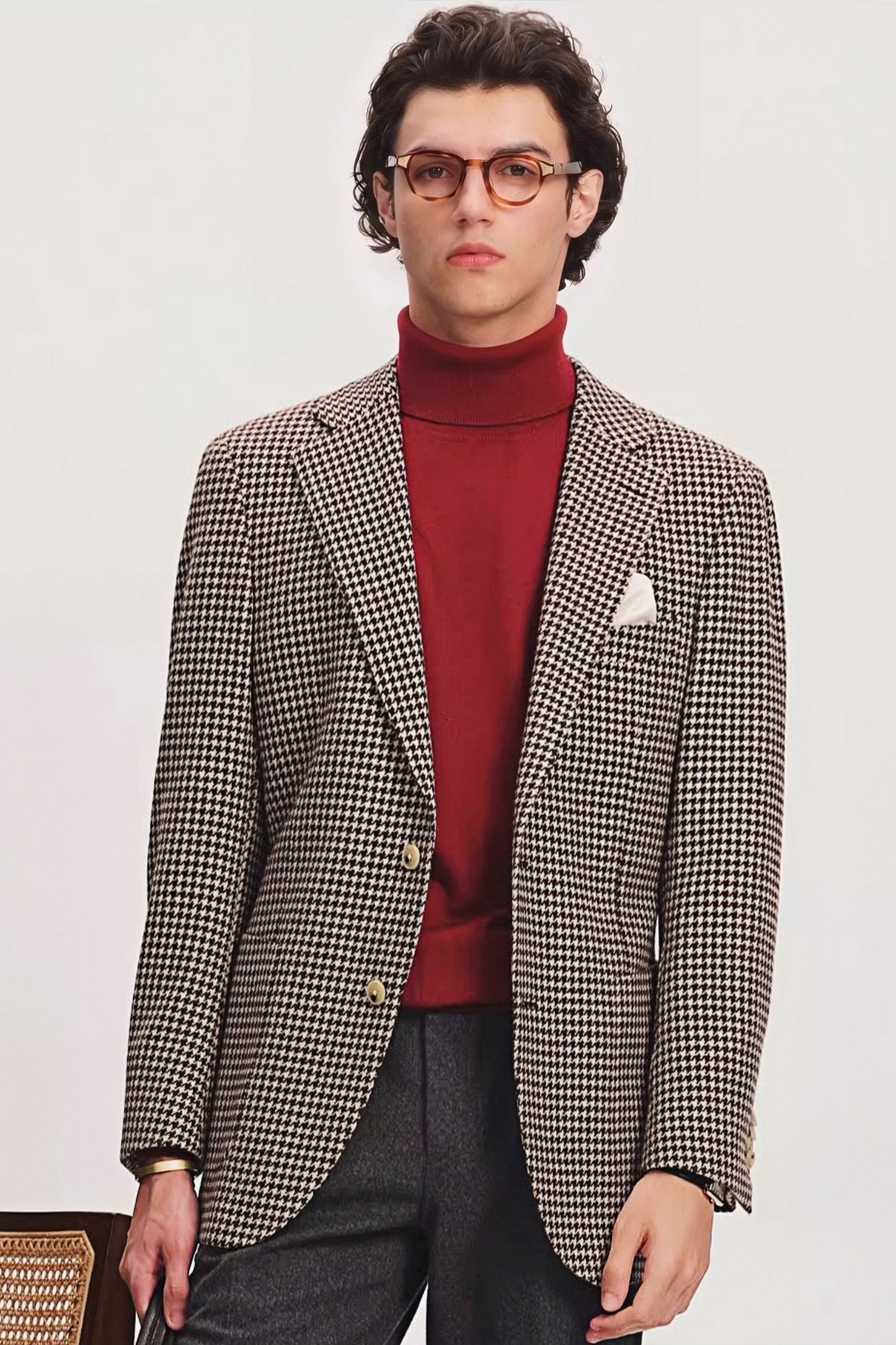 Arlo brown houndstooth blazer