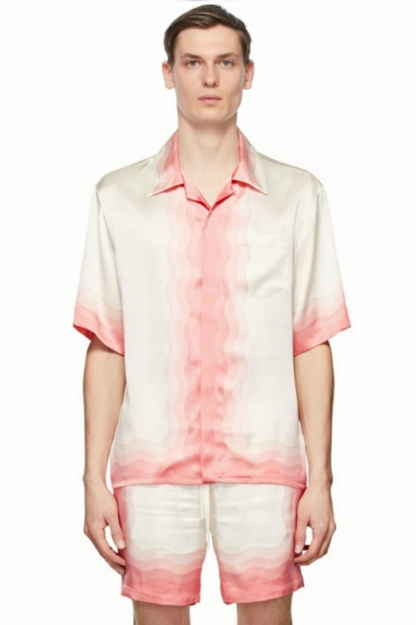 Armand white floral print short-sleeve shirt
