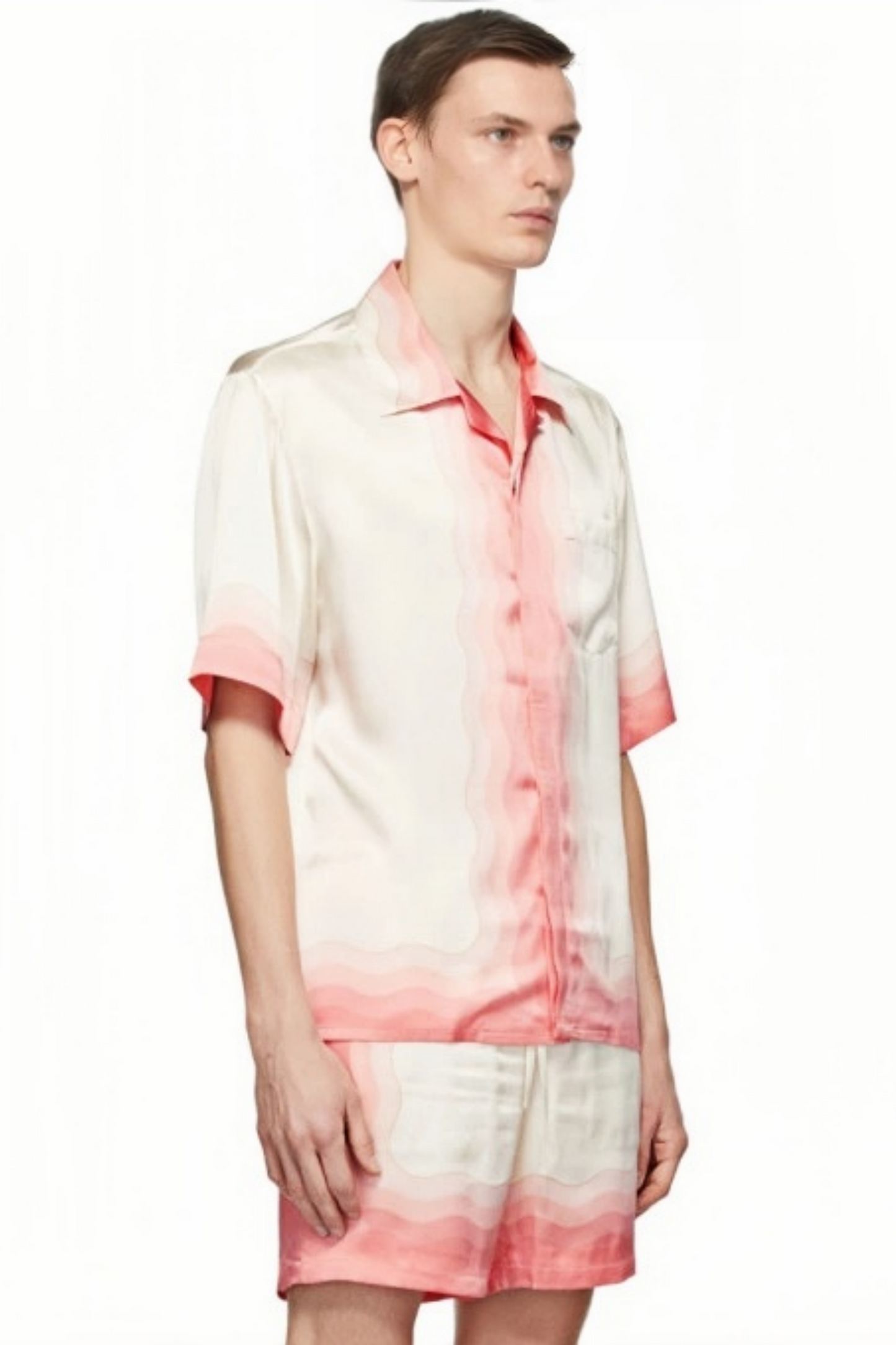 Oscar pink floral print short-sleeve shirt