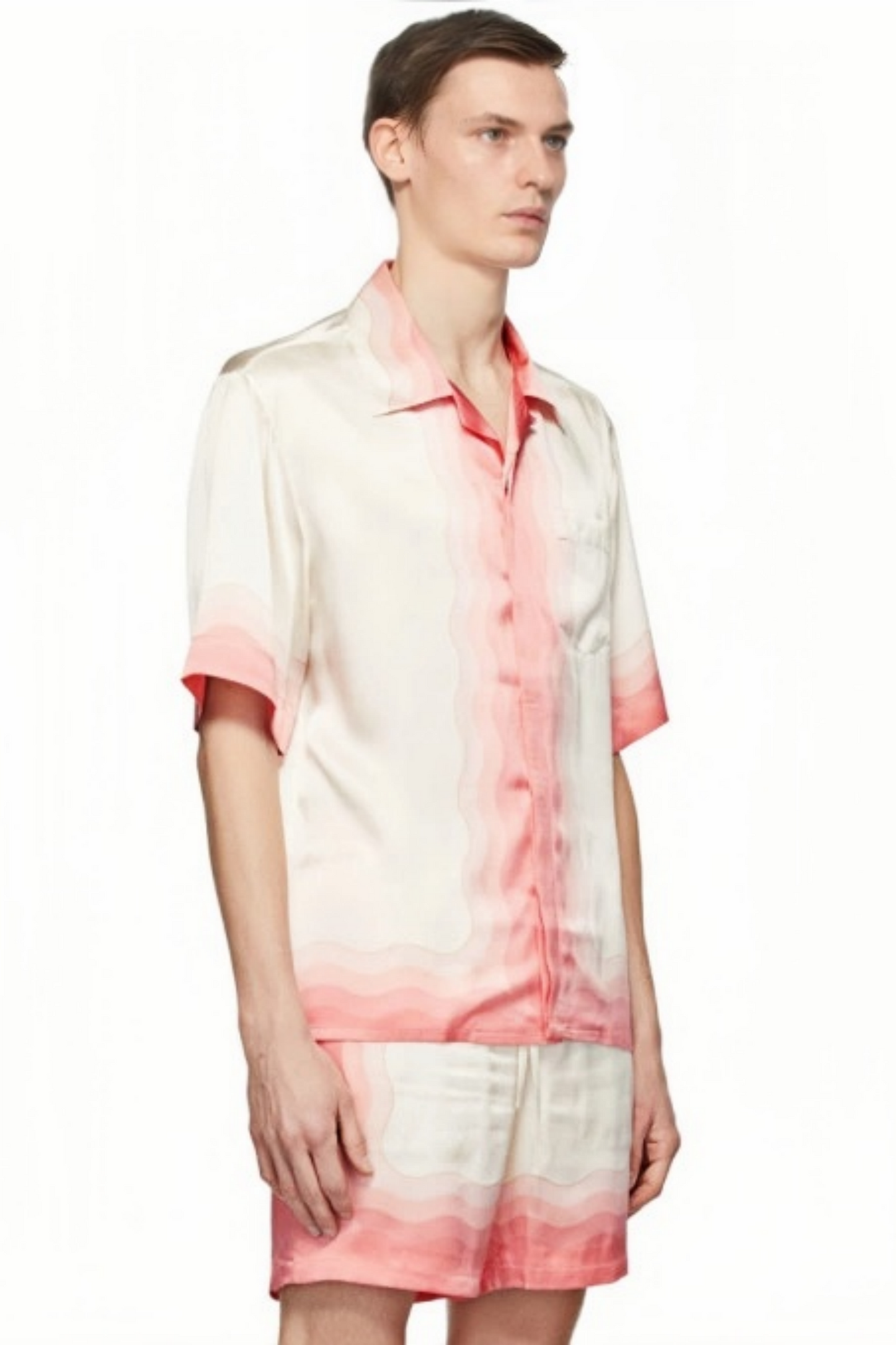 Armand white floral print short-sleeve shirt