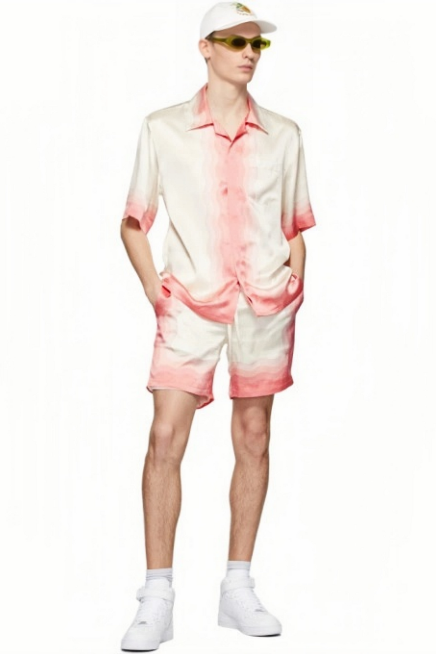 Armand white floral print short-sleeve shirt