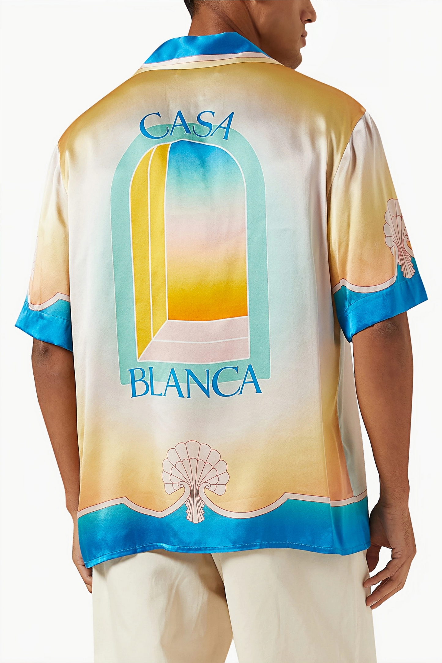 Tom yellow gradient print short-sleeve shirt
