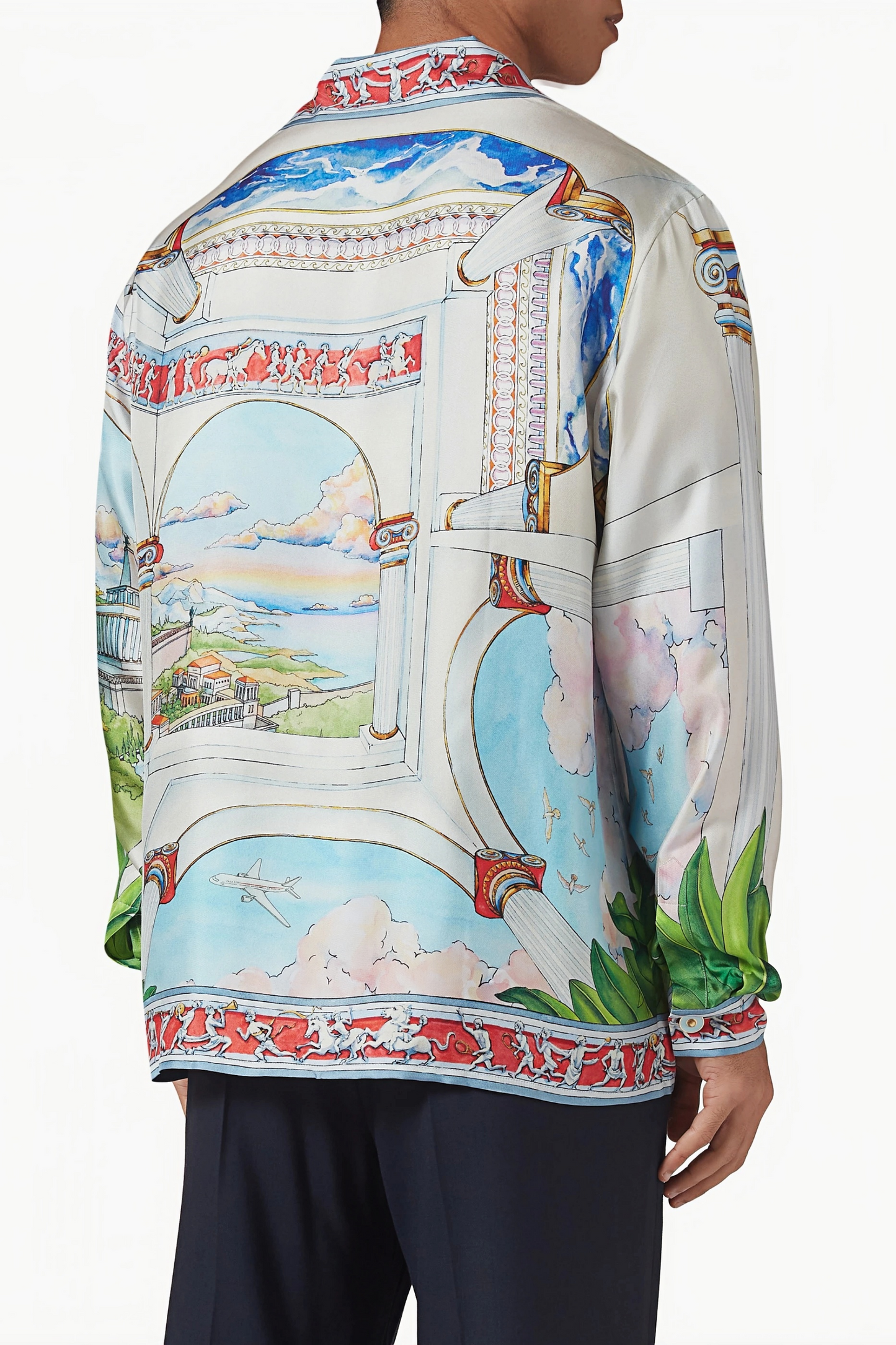 George white scenic print long-sleeve shirt