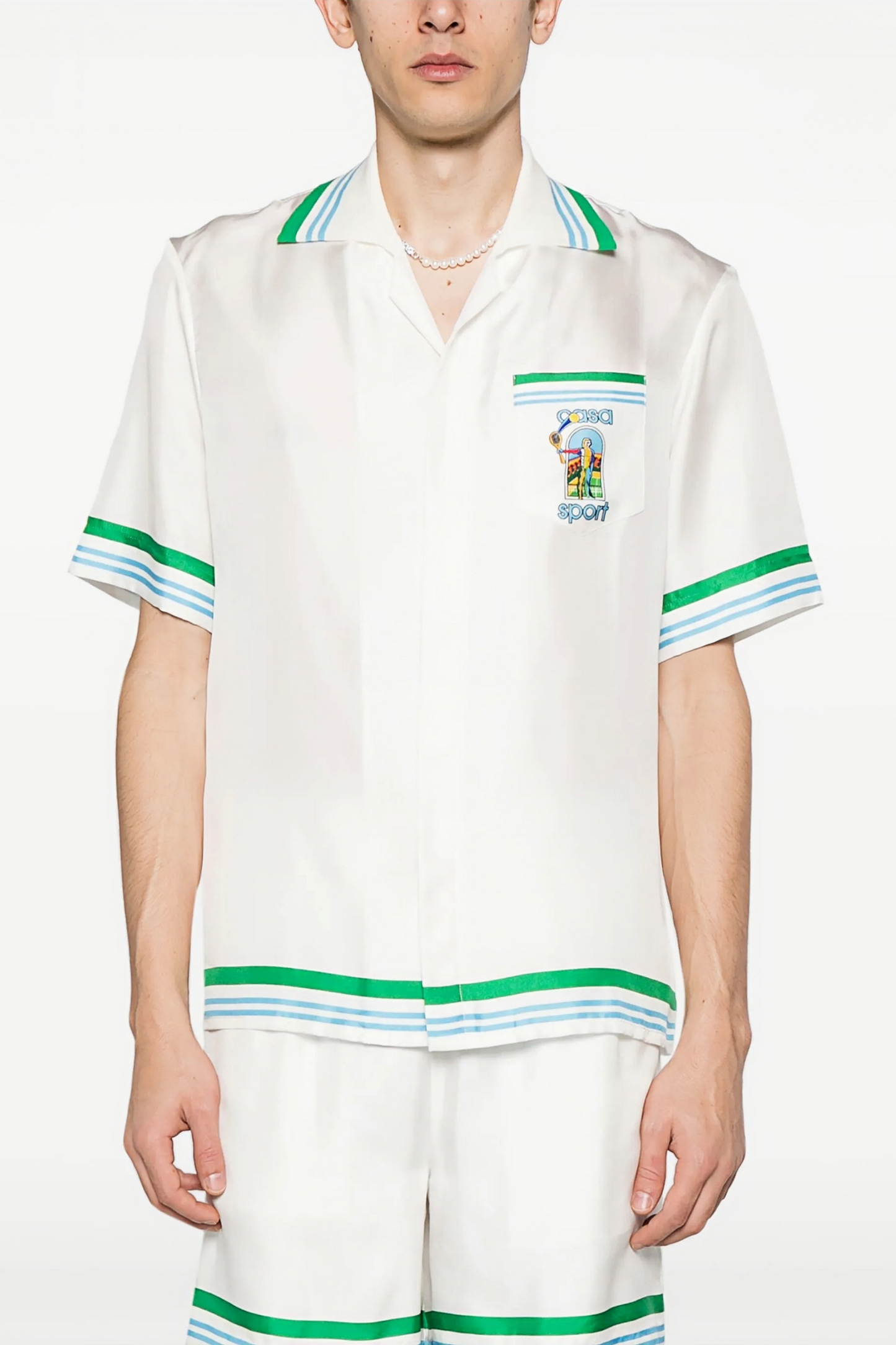 Adrien white tennis sport short-sleeve shirt