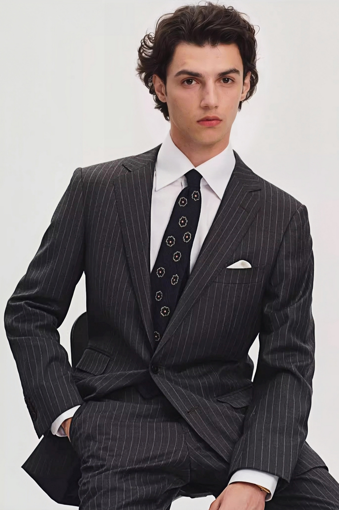 Jasper gray stripe-pattern suit