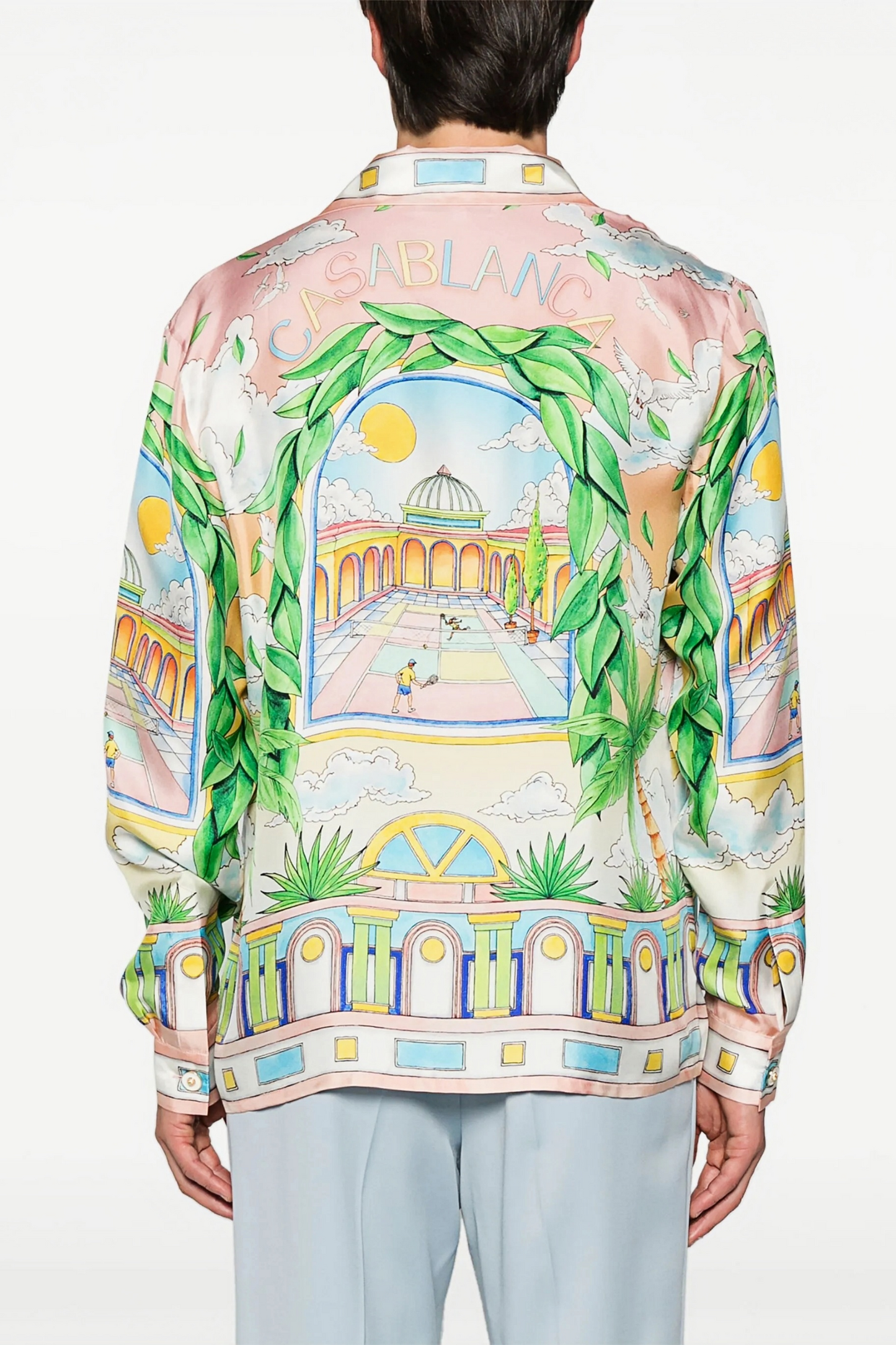 Finley pink cityscape long-sleeve shirt