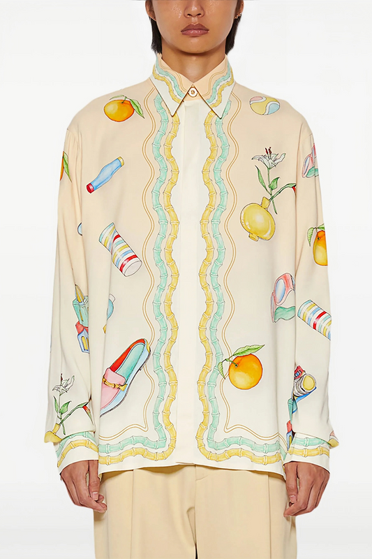 Ethan yellow canine long-sleeve shirt