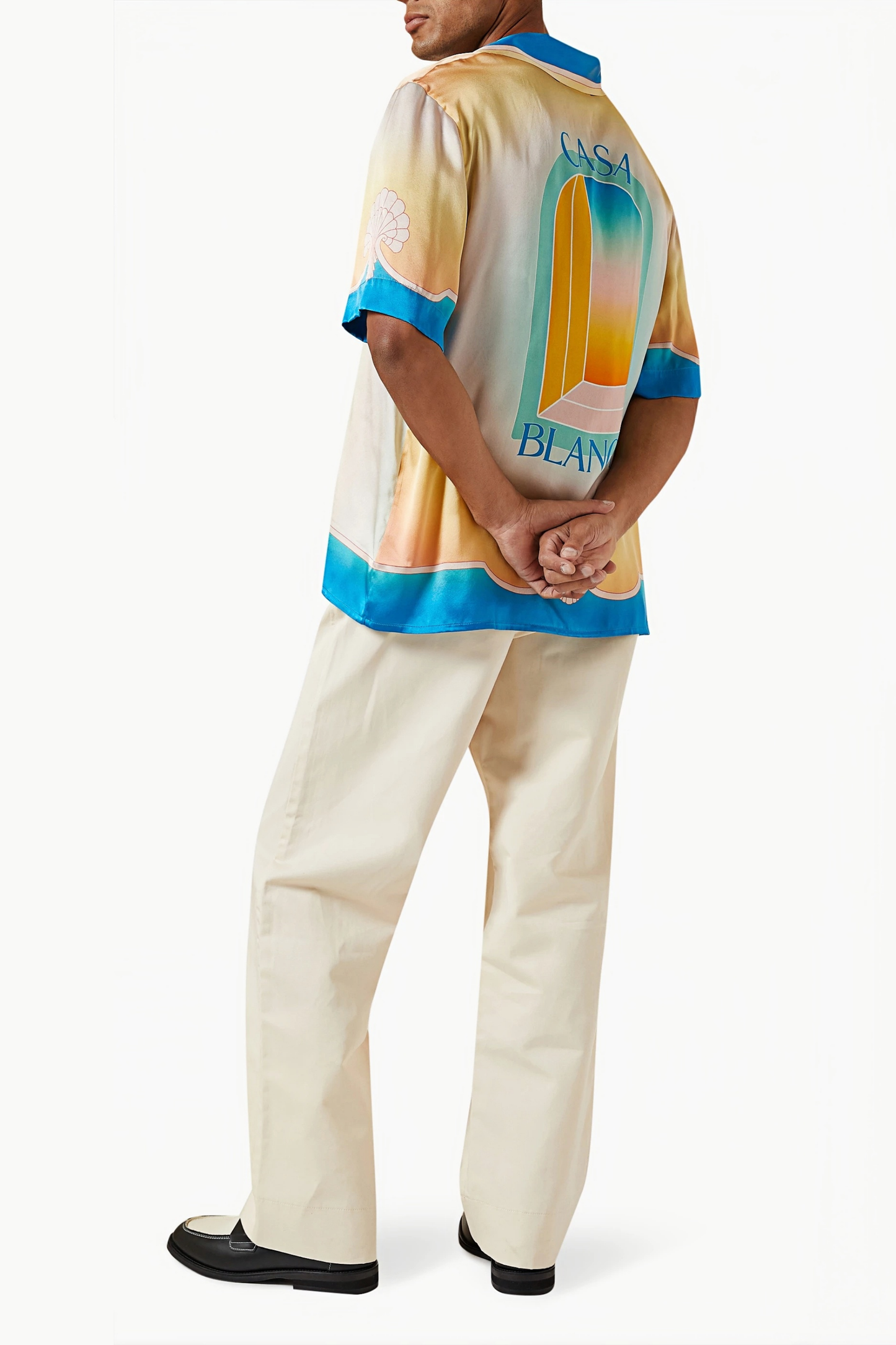 Tom yellow gradient print short-sleeve shirt