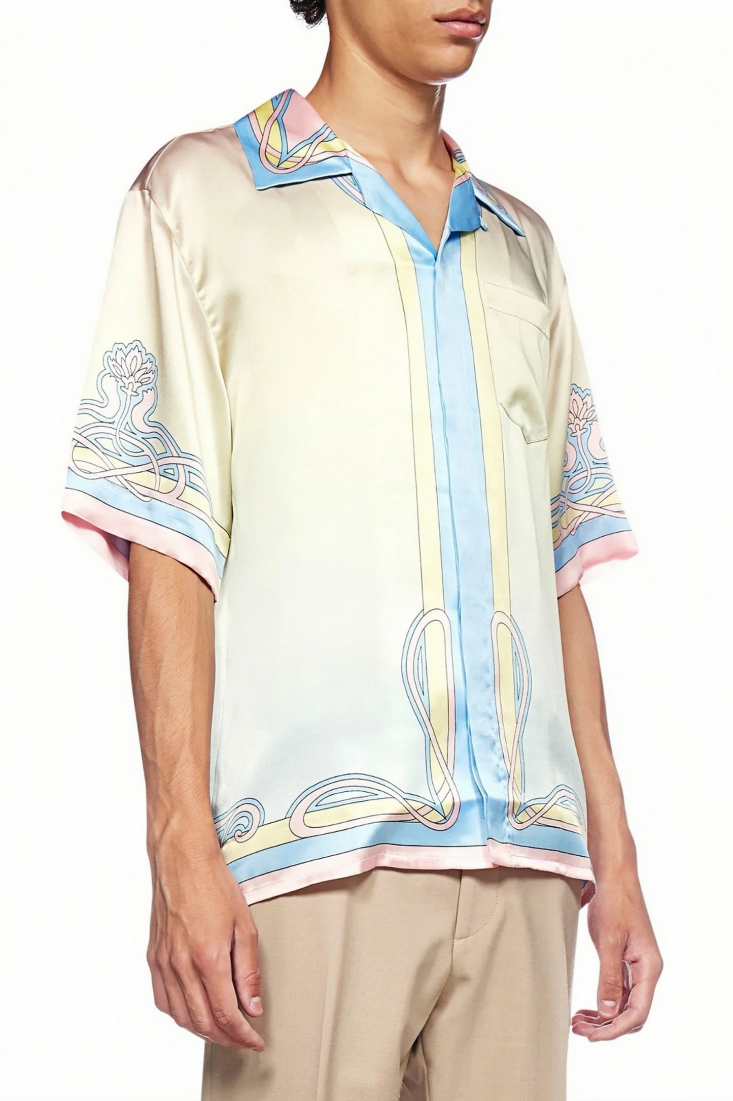 Walter beige scenic print short-sleeve shirt