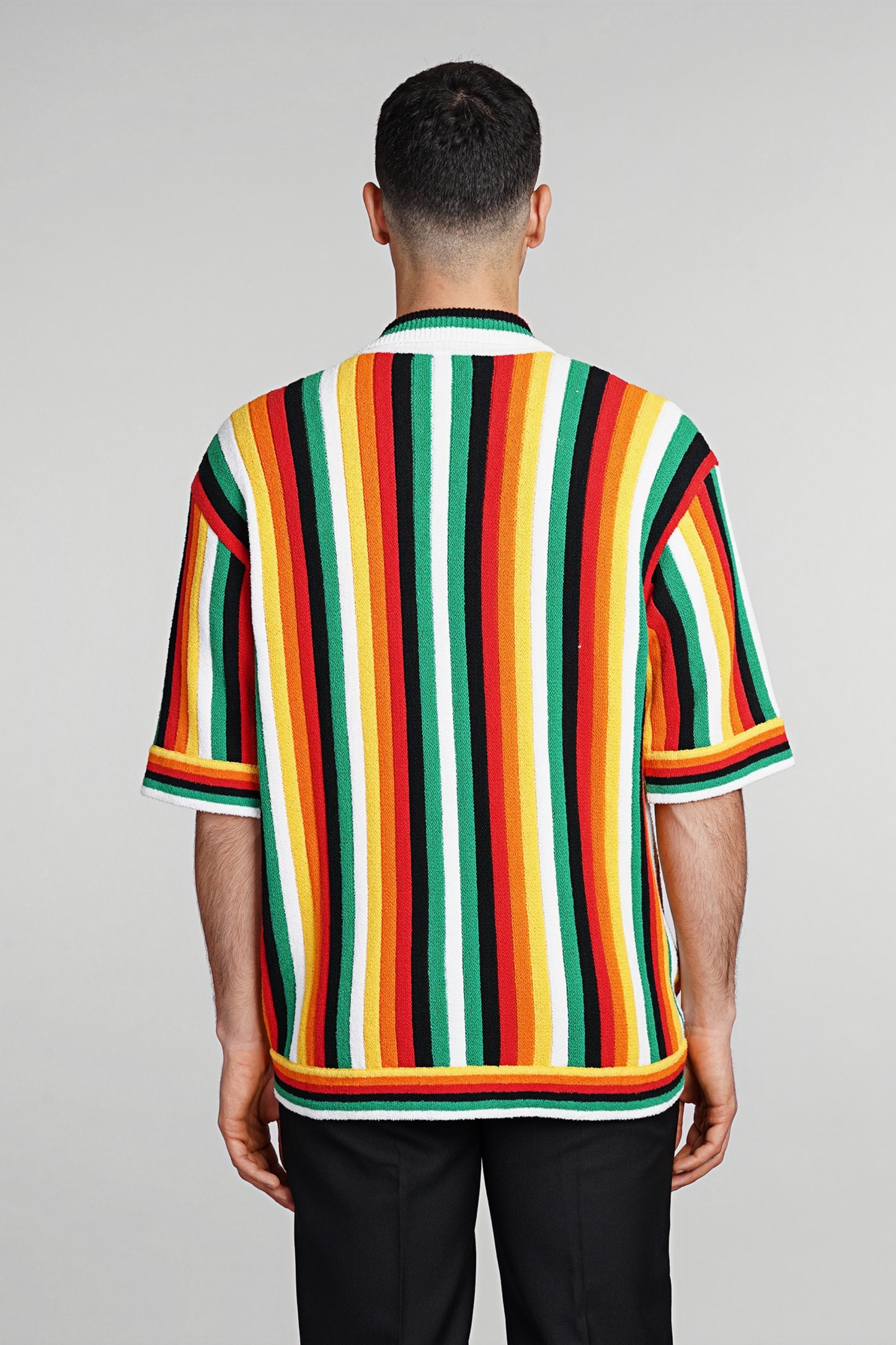Nate rainbow striped knit shirt
