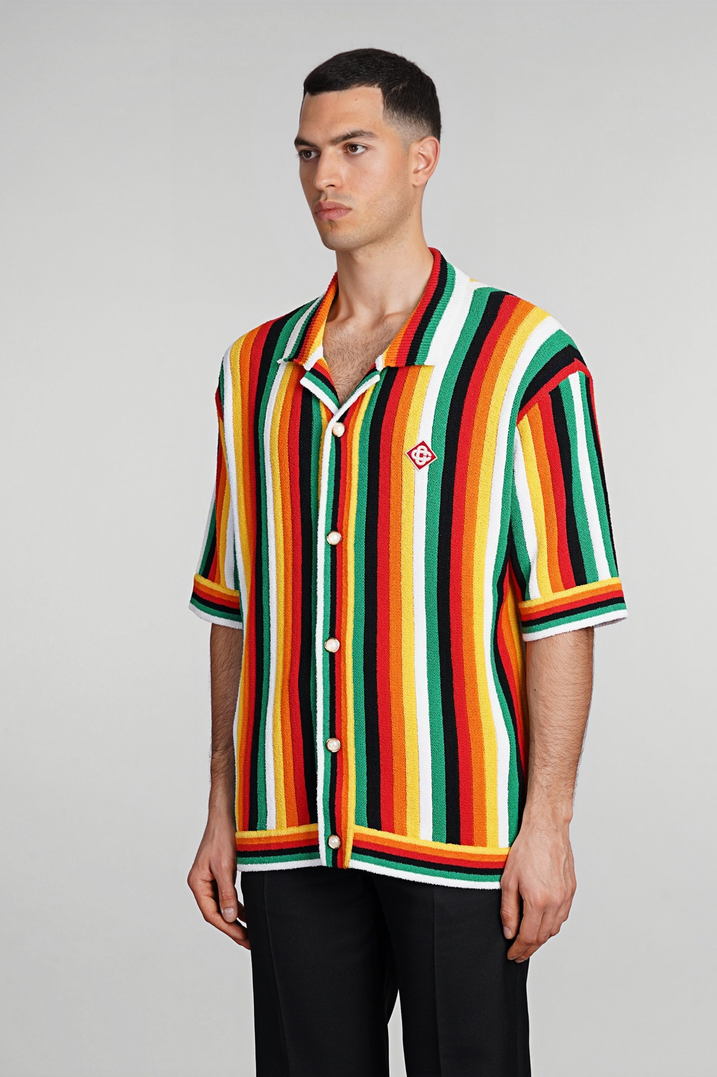 Nate rainbow striped knit shirt
