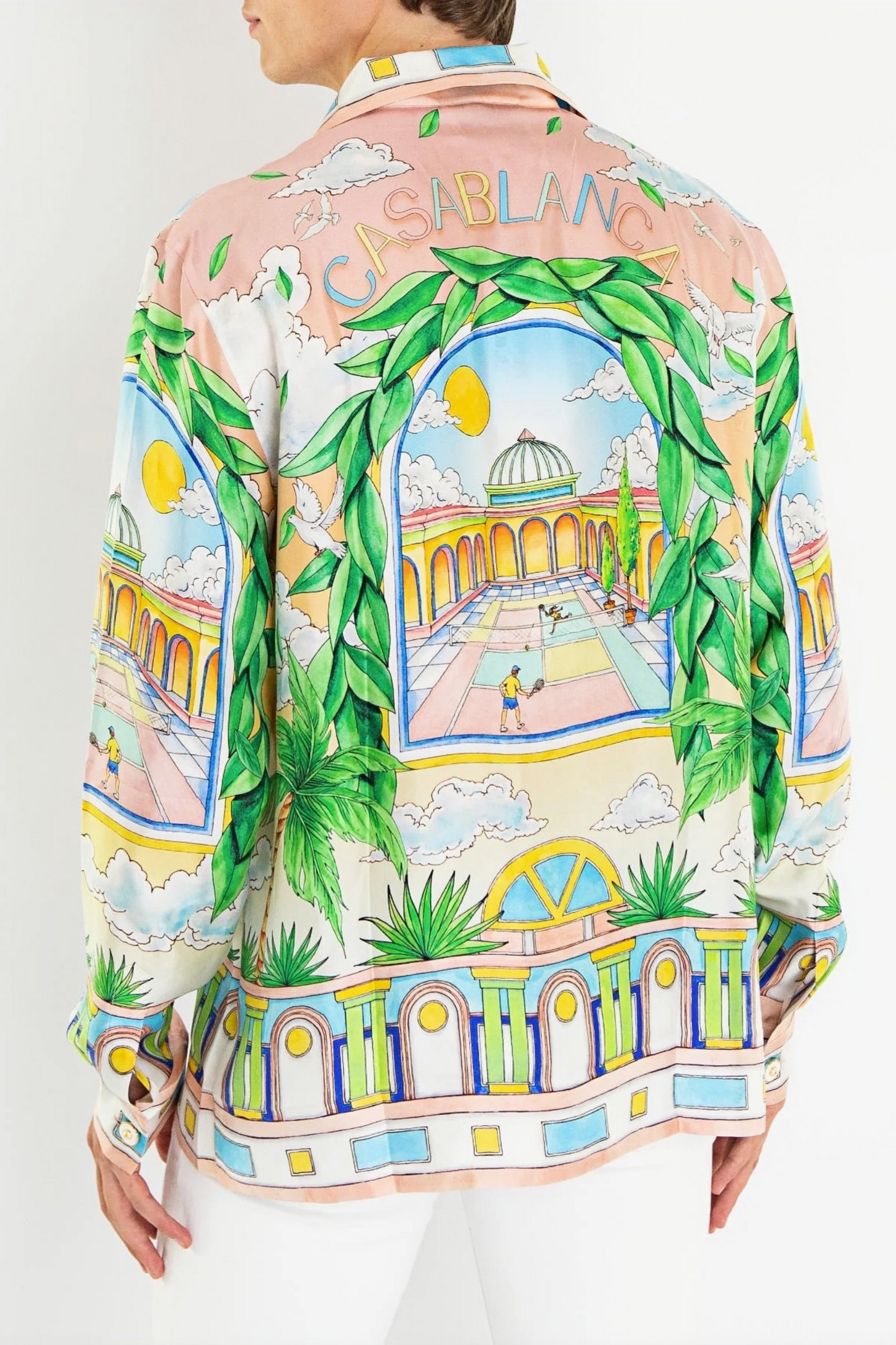 Finley pink cityscape long-sleeve shirt